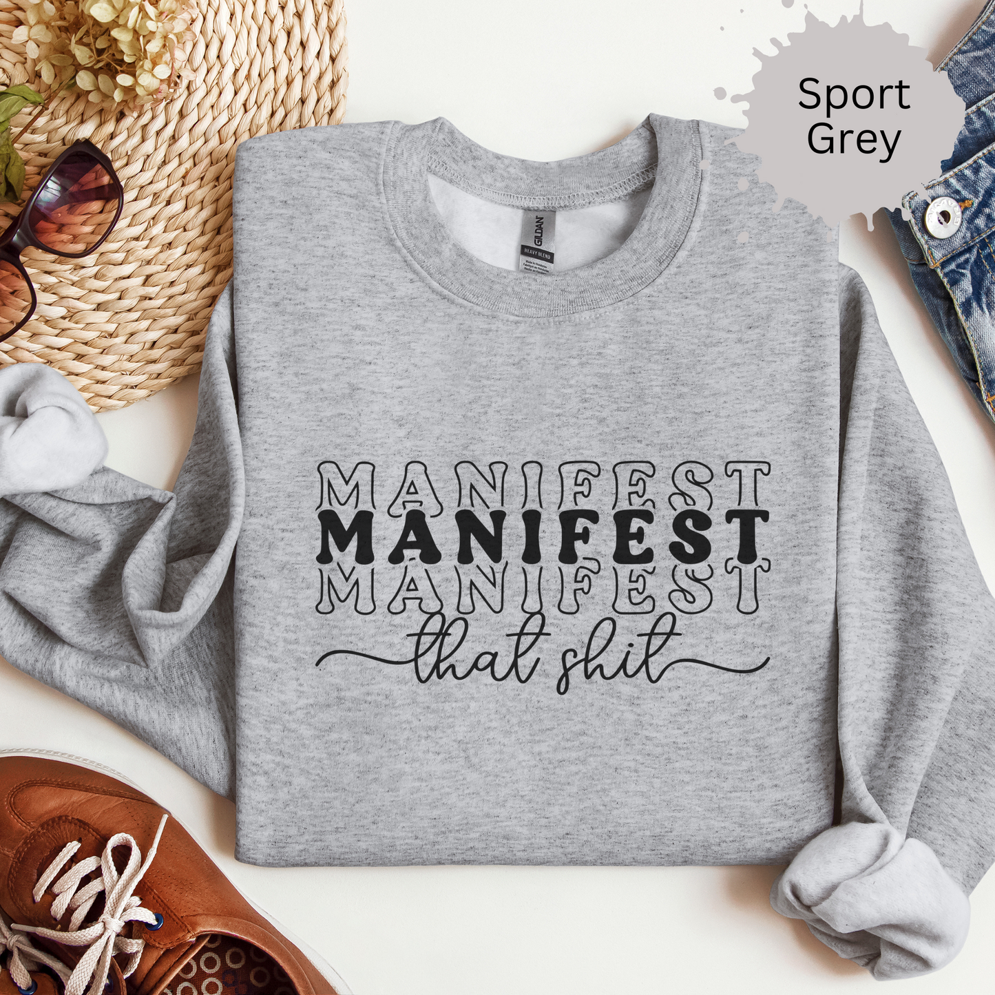 Manifest on Repeat Crewneck Sweatshirt