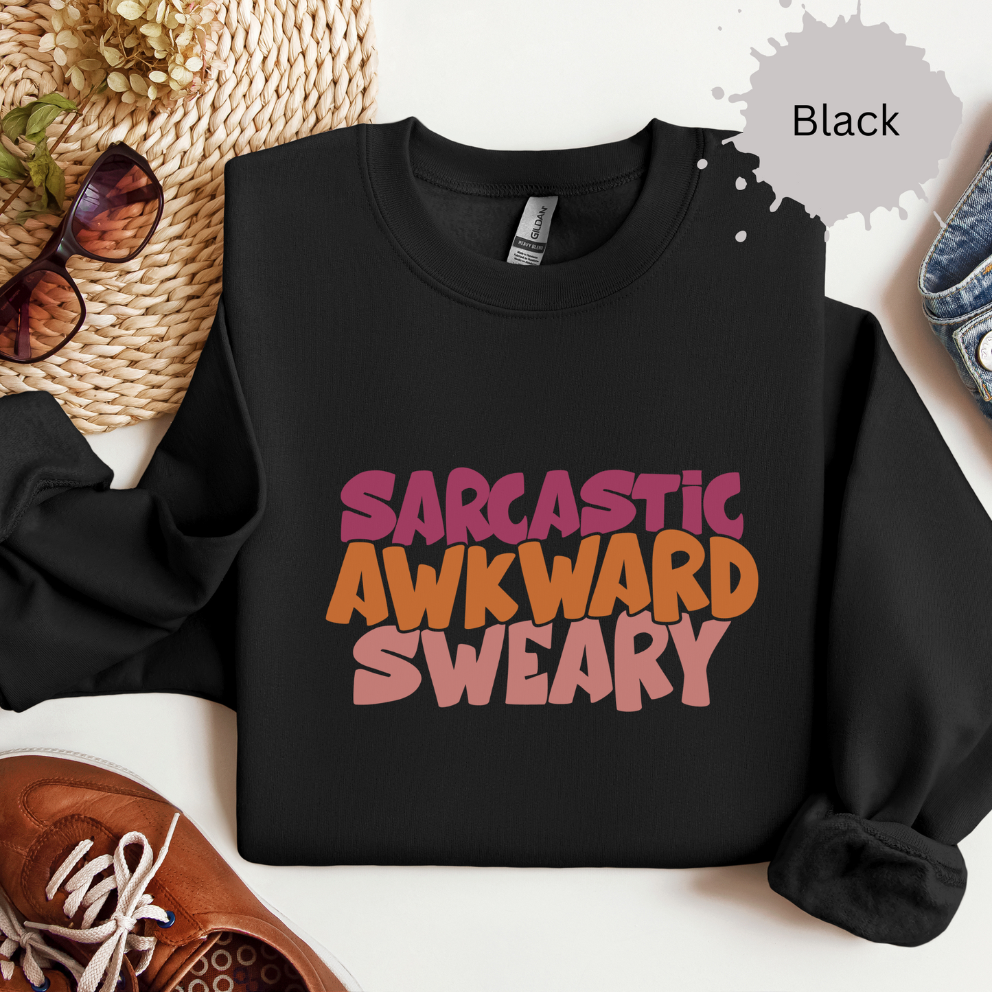 Sarcastic Awkward Sweary Crewneck Sweatshirt