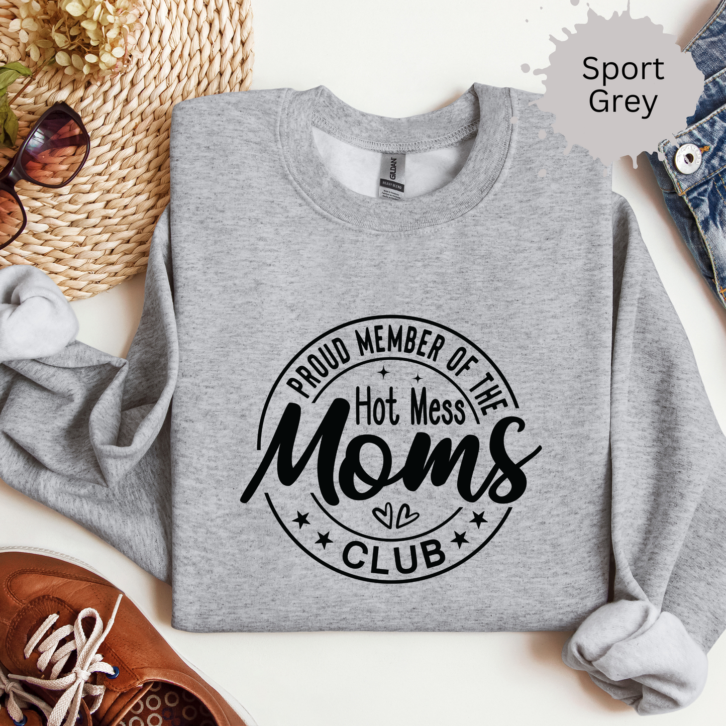 Hot Mess Moms Unite Crewneck Sweatshirt