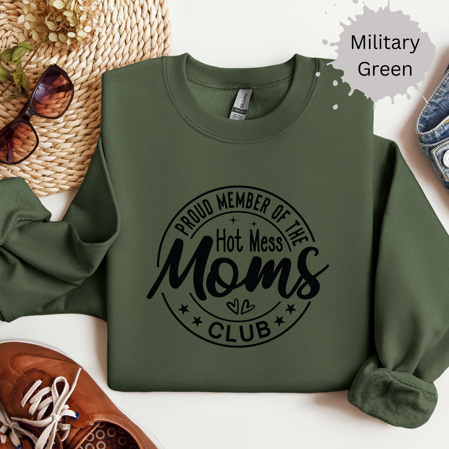 Hot Mess Moms Unite Crewneck Sweatshirt