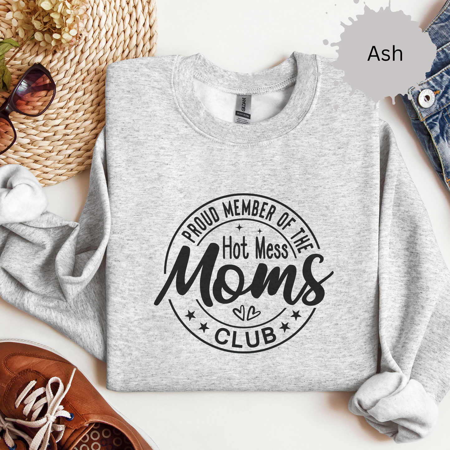 Hot Mess Moms Unite Crewneck Sweatshirt