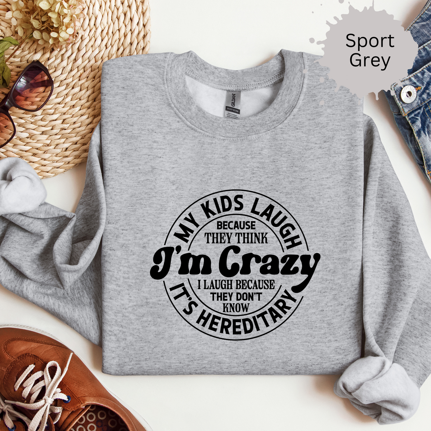 Crazy Runs in the Family Crewneck Sweatshirt