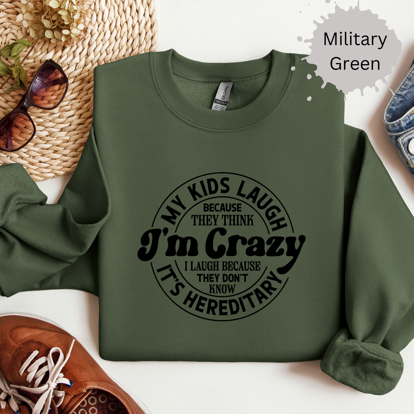 Crazy Runs in the Family Crewneck Sweatshirt