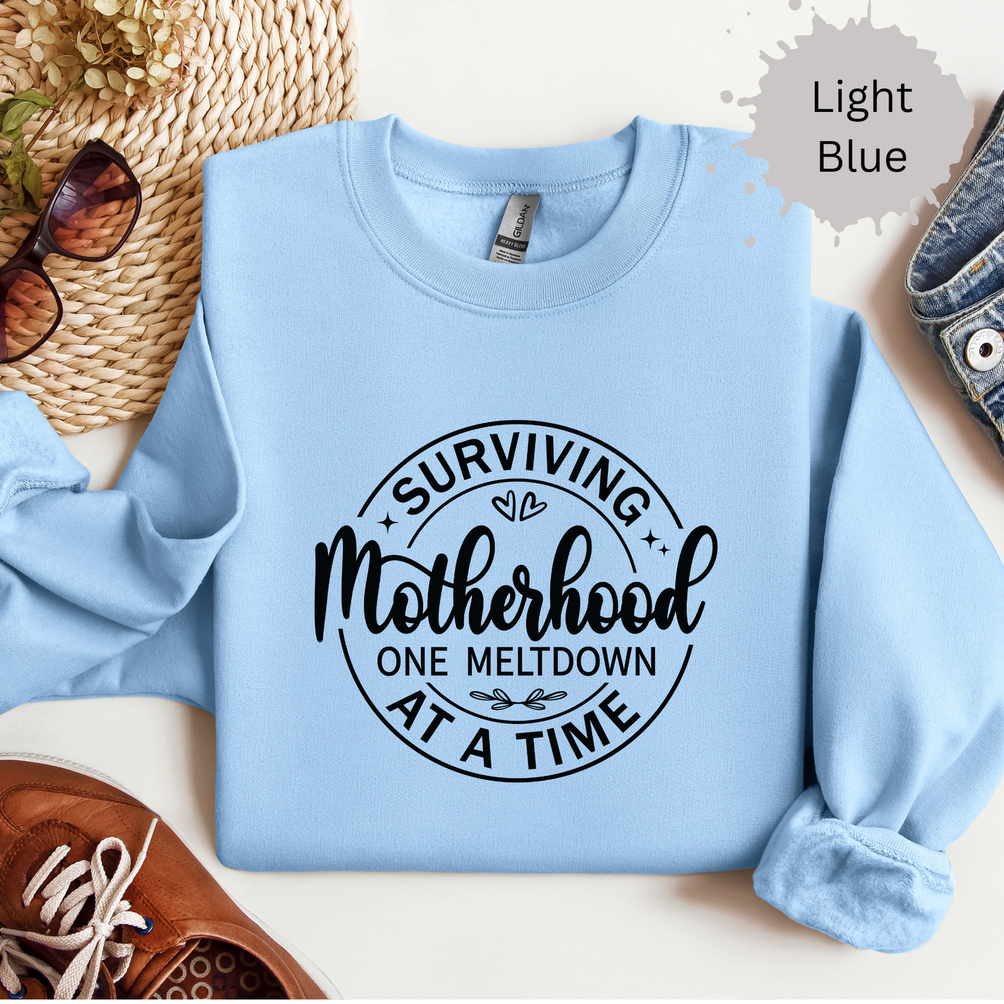 Motherhood Meltdown Survivor Crewneck Sweatshirt