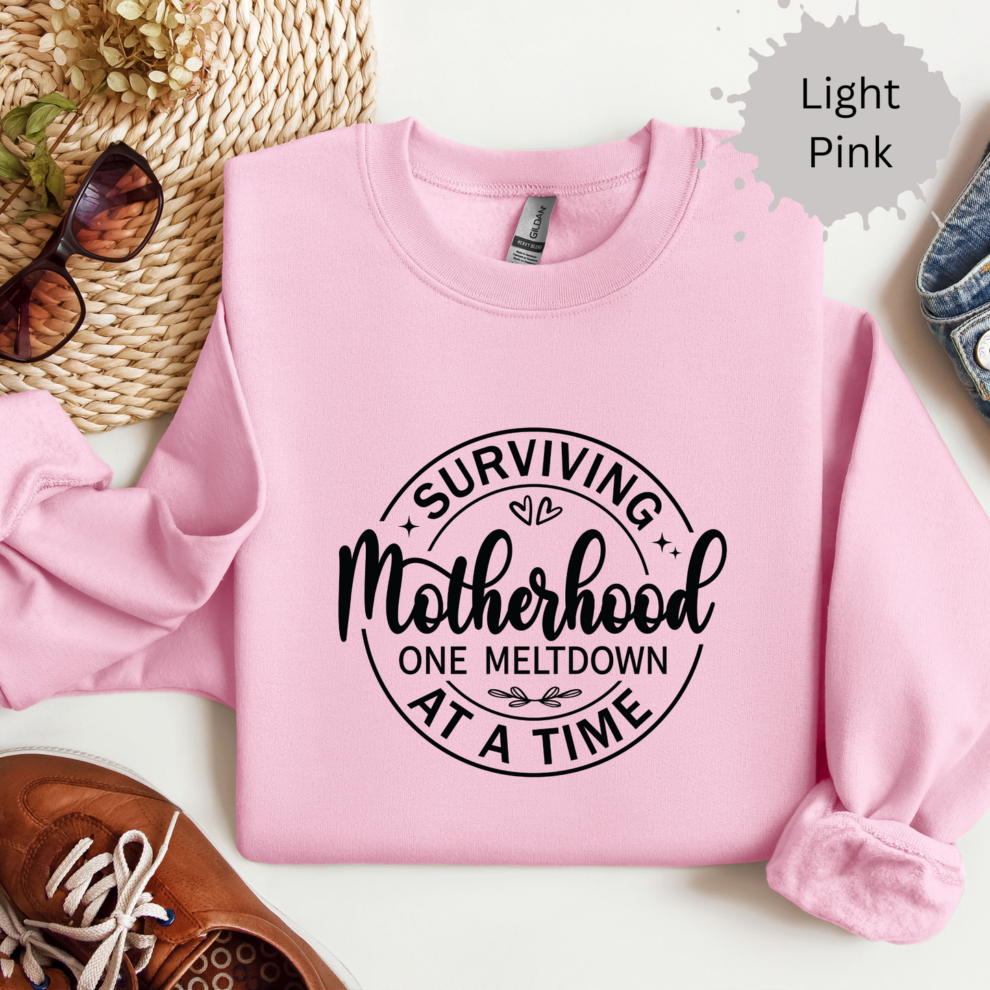 Motherhood Meltdown Survivor Crewneck Sweatshirt