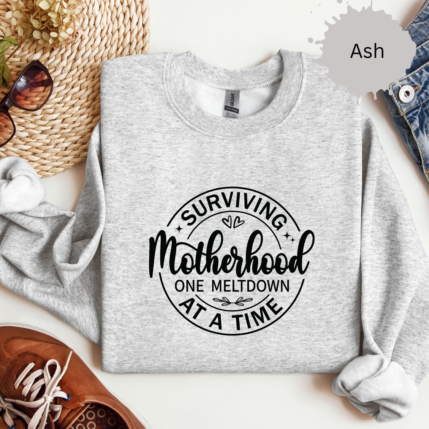 Motherhood Meltdown Survivor Crewneck Sweatshirt