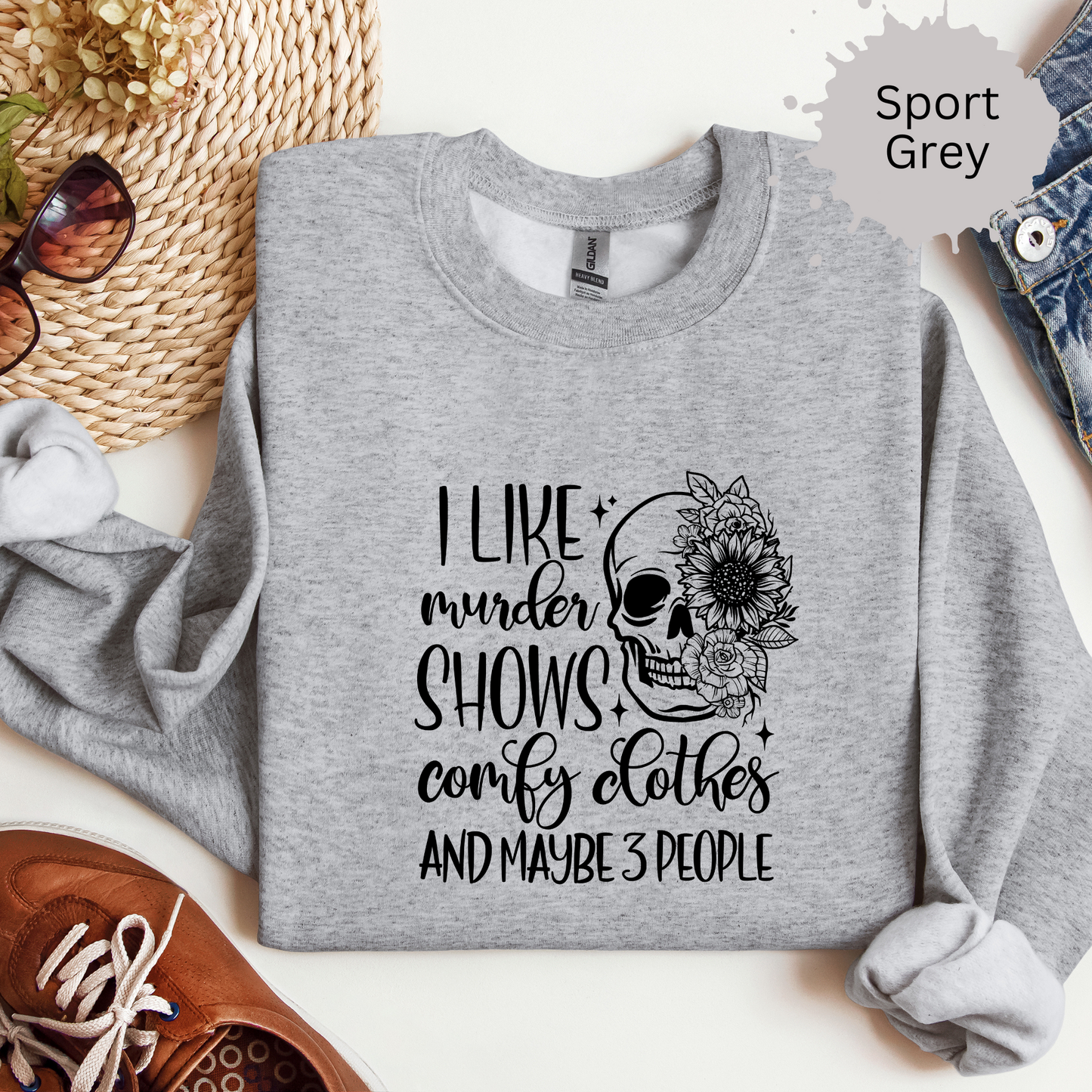 Murder Shows and Comfy Clothes Crewneck Sweatshirt