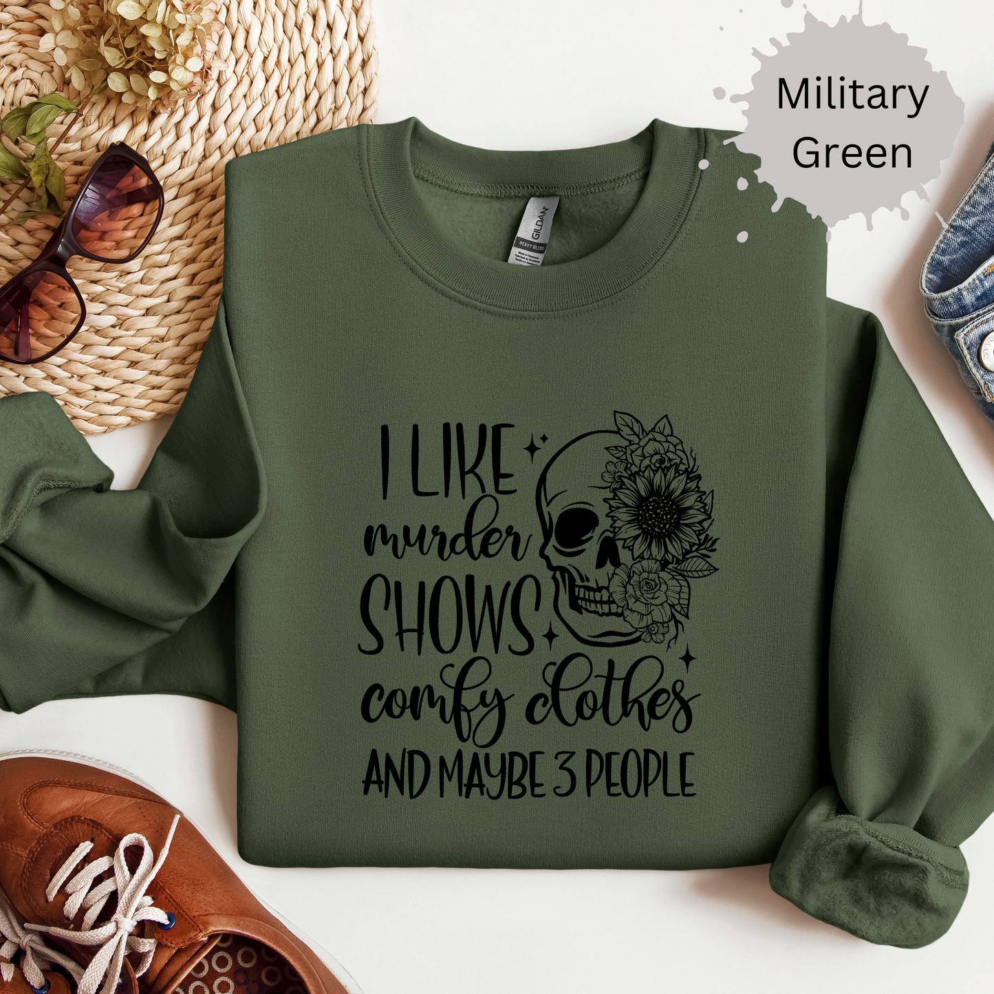 Murder Shows and Comfy Clothes Crewneck Sweatshirt