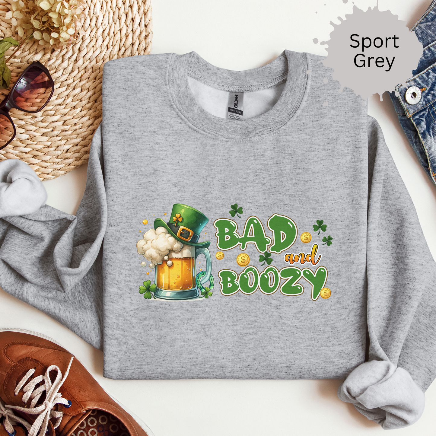 Bad and Boozy Crewneck Sweatshirt