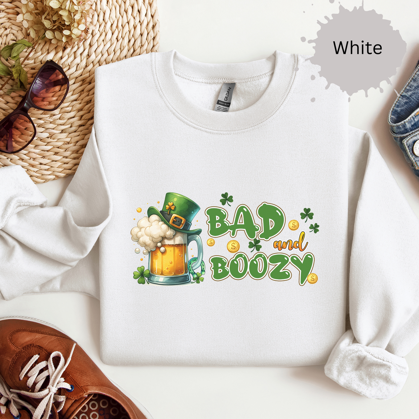 Bad and Boozy Crewneck Sweatshirt