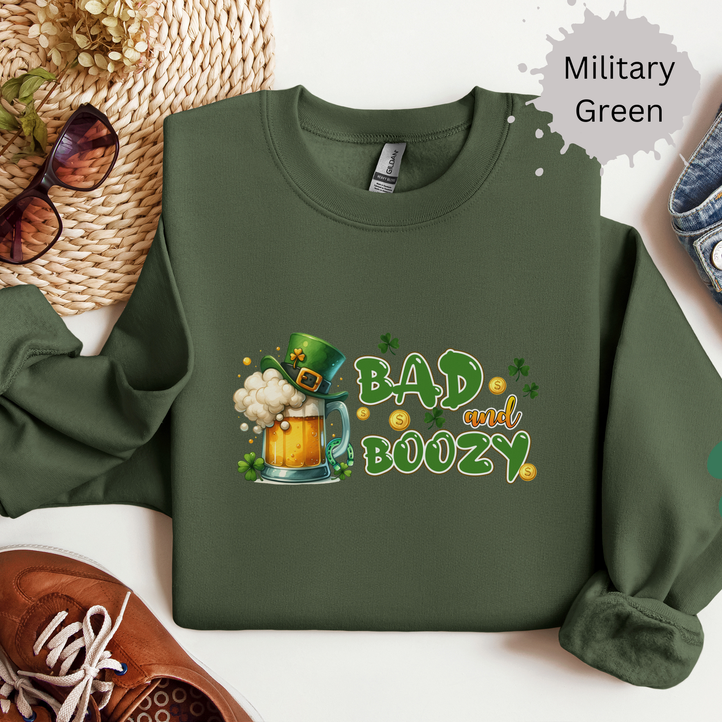 Bad and Boozy Crewneck Sweatshirt