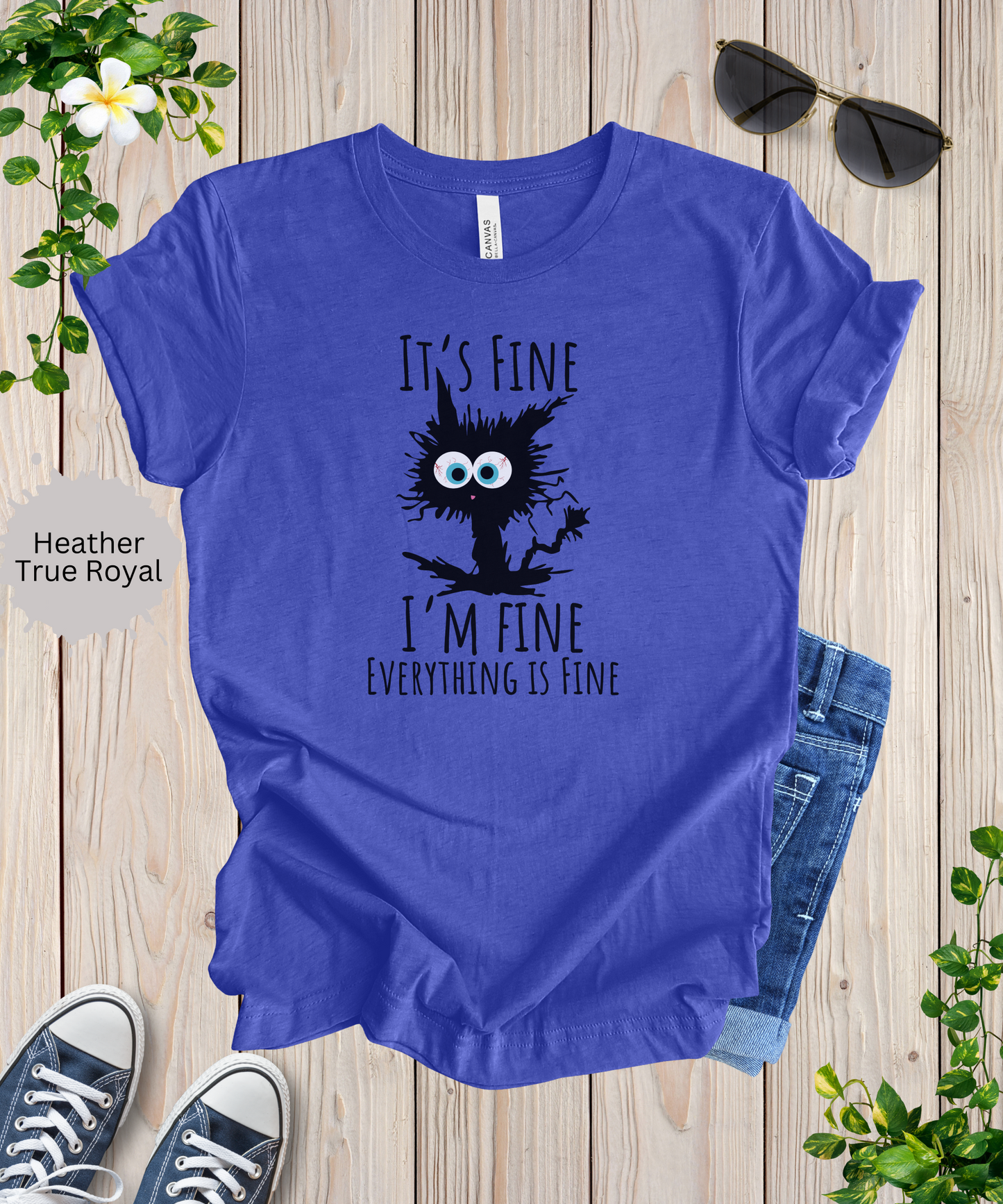 Everythings Fine Crazy Cat T-Shirt