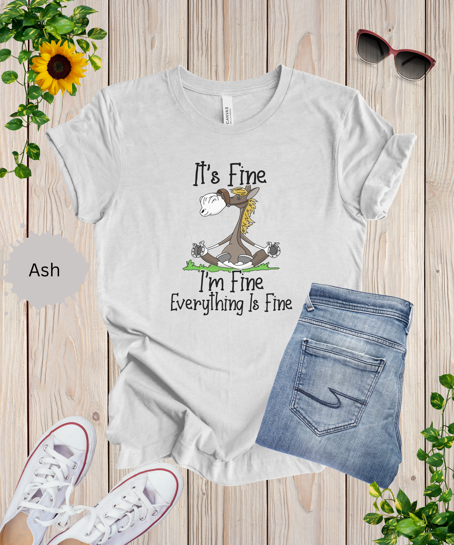 Everythings Fine Meditating Horse T-Shirt