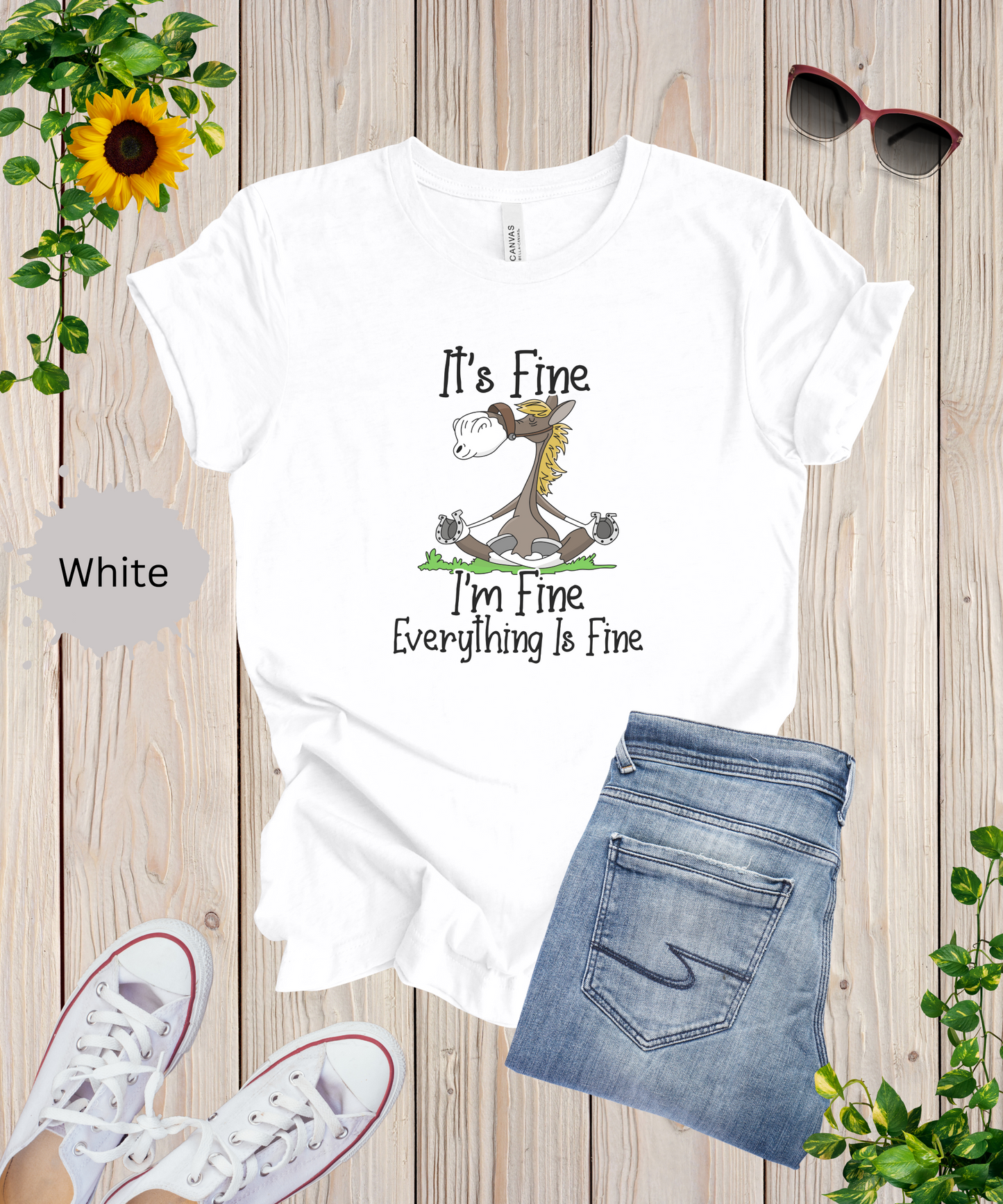 Everythings Fine Meditating Horse T-Shirt