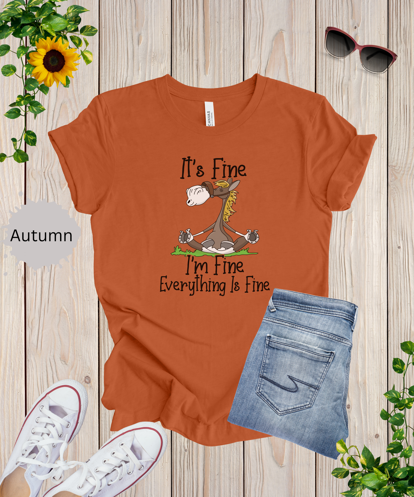 Everythings Fine Meditating Horse T-Shirt