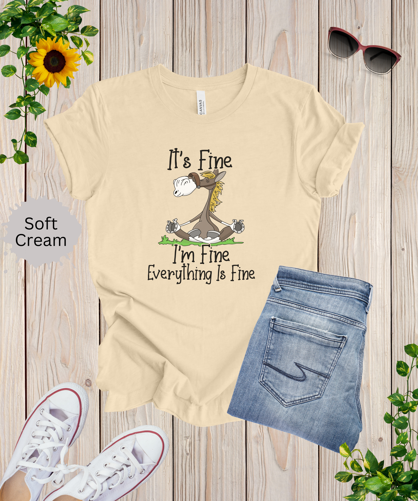 Everythings Fine Meditating Horse T-Shirt