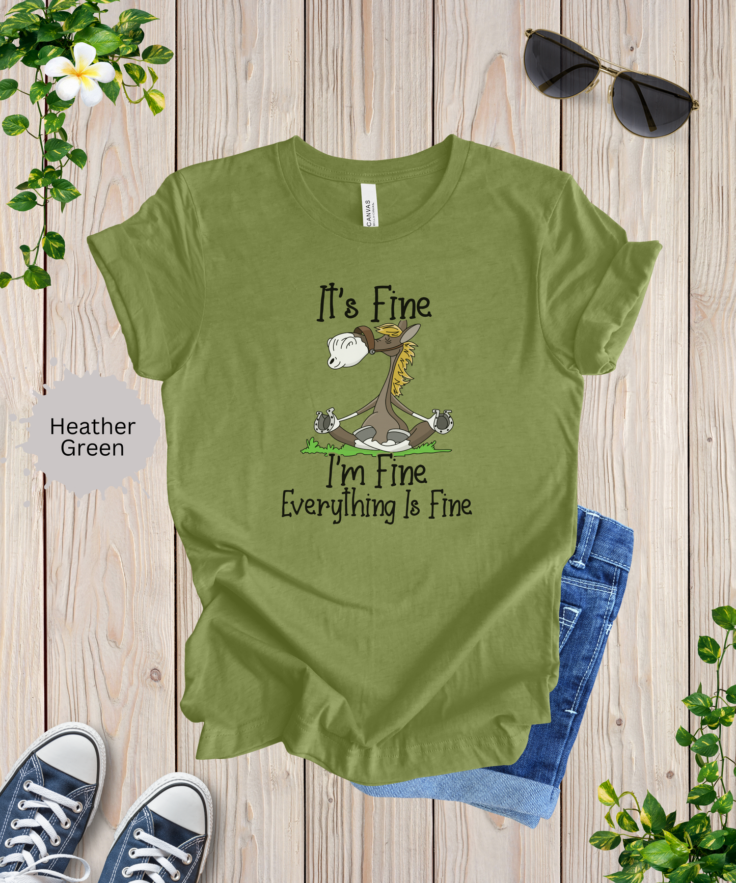 Everythings Fine Meditating Horse T-Shirt