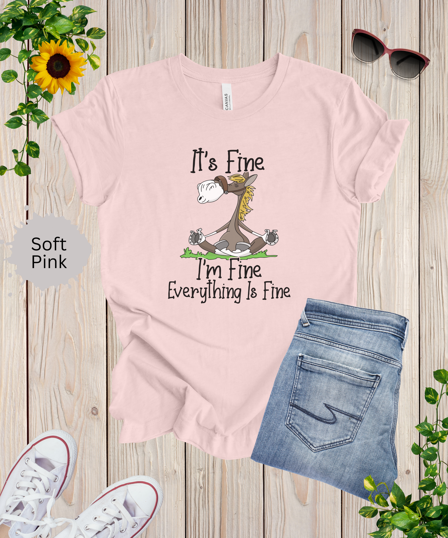 Everythings Fine Meditating Horse T-Shirt