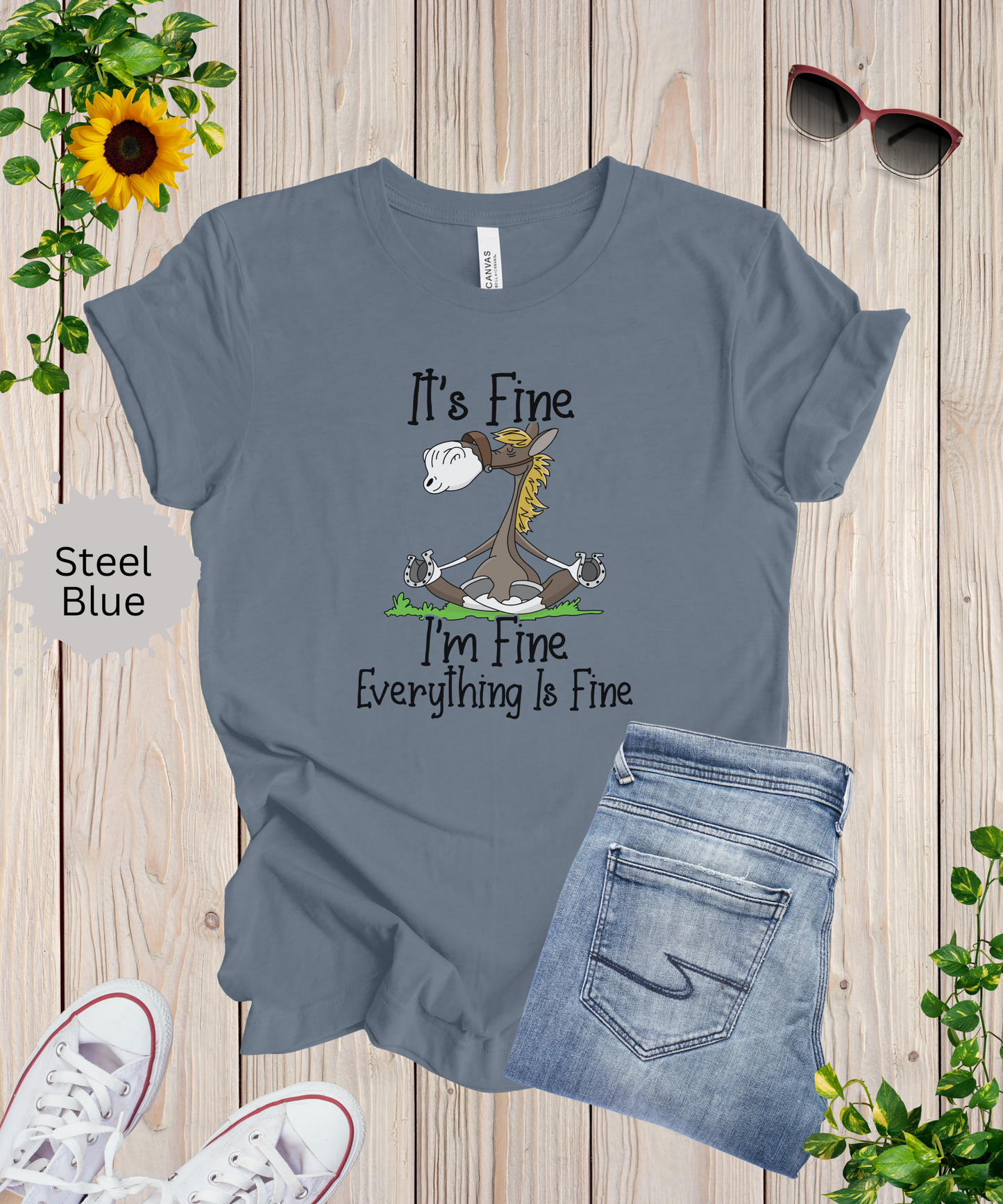 Everythings Fine Meditating Horse T-Shirt