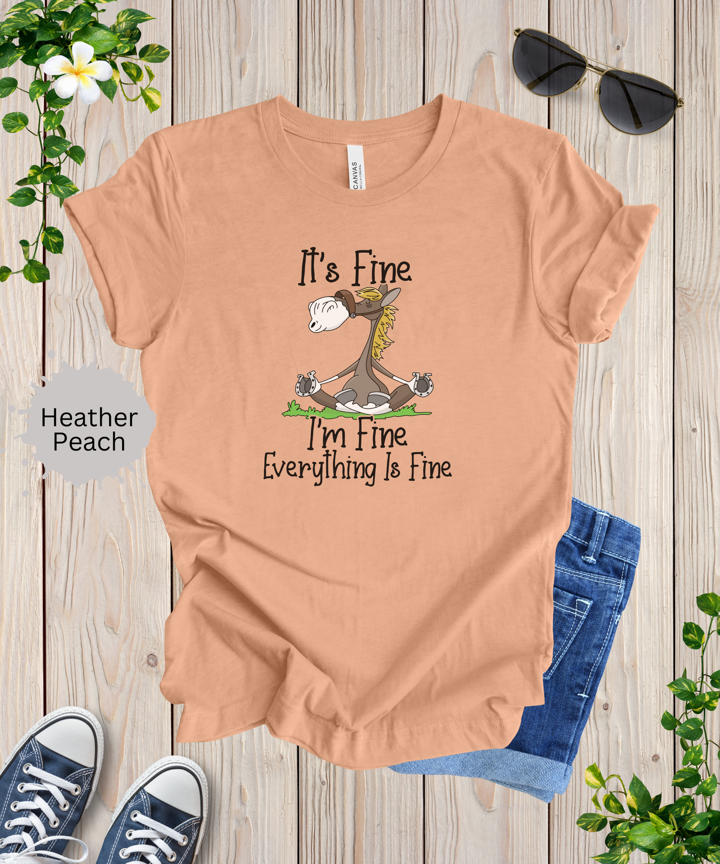 Everythings Fine Meditating Horse T-Shirt