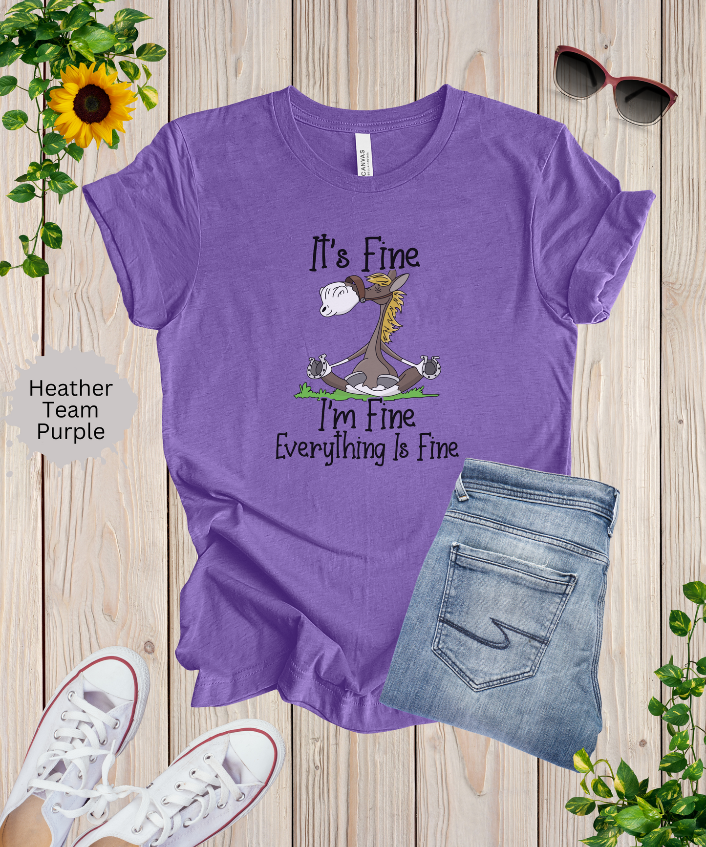 Everythings Fine Meditating Horse T-Shirt