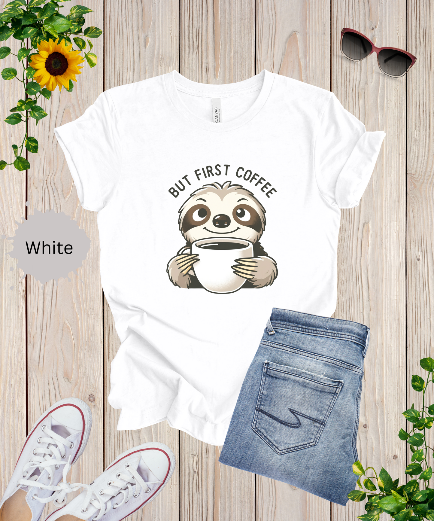 Coffee First Sloth T-Shirt