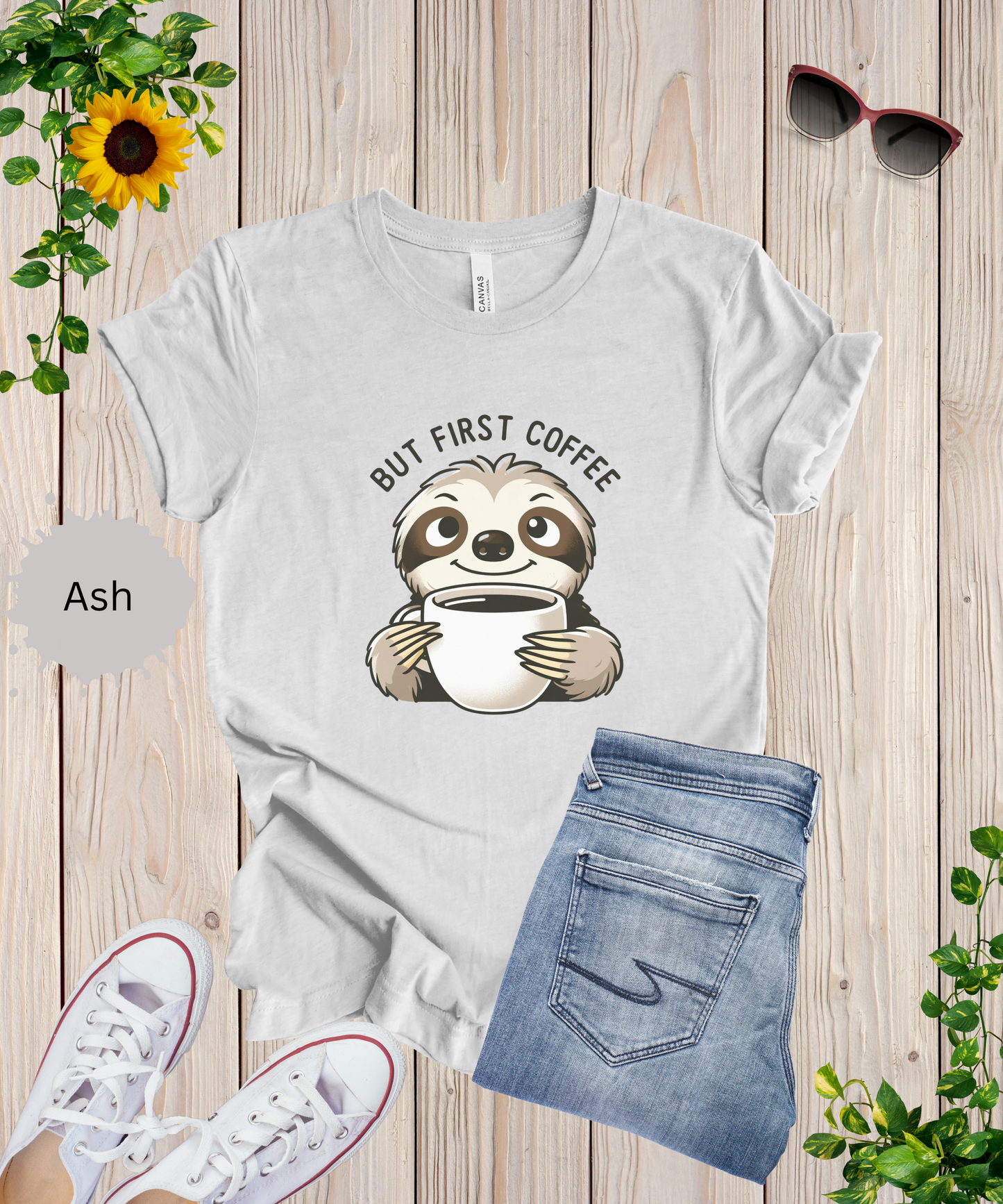 Coffee First Sloth T-Shirt