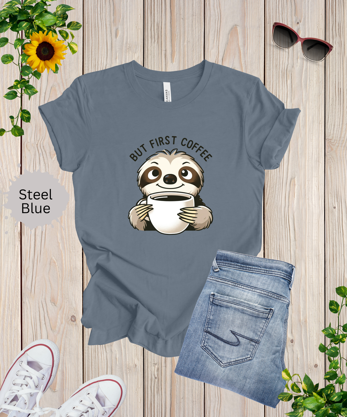 Coffee First Sloth T-Shirt