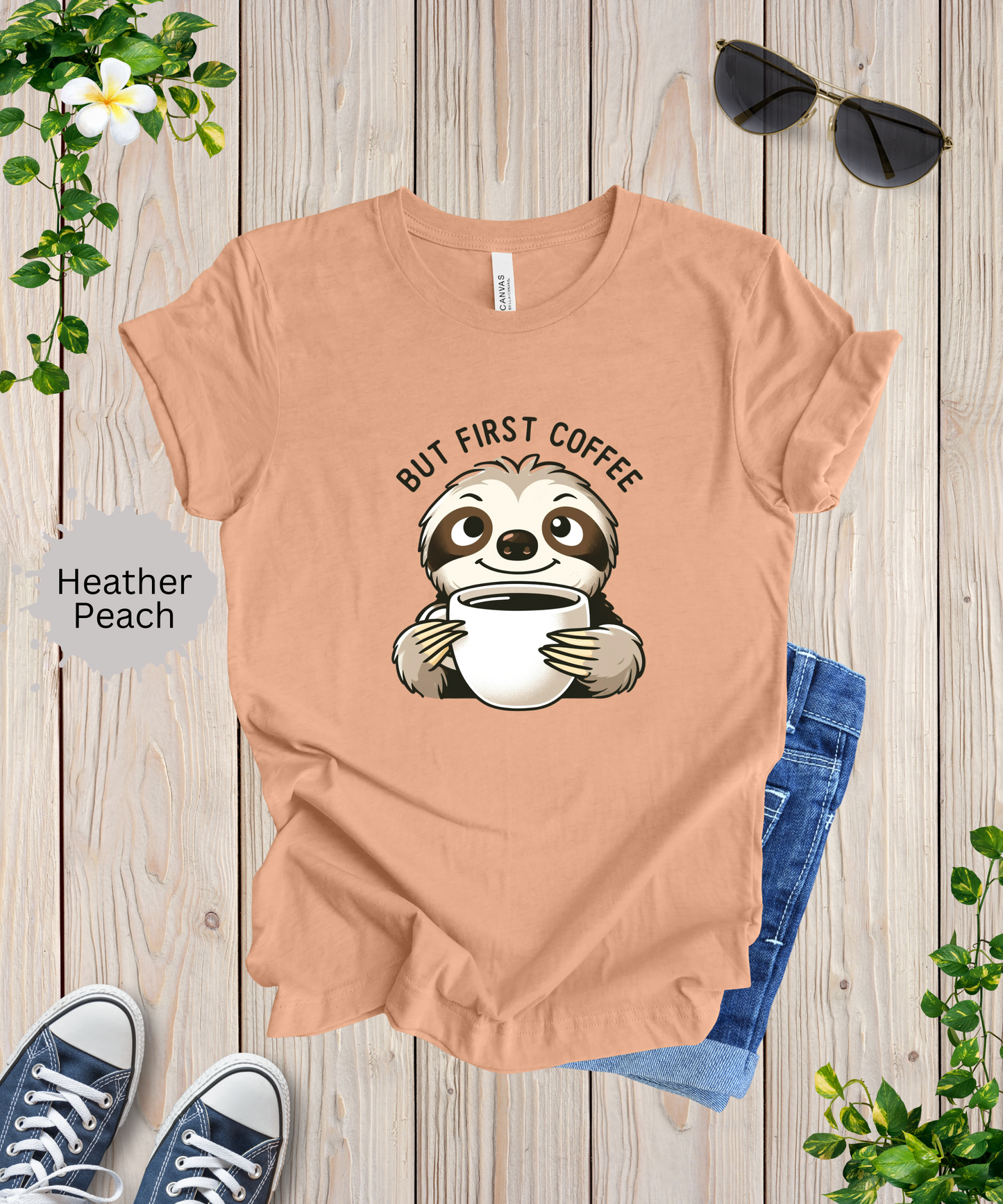 Coffee First Sloth T-Shirt