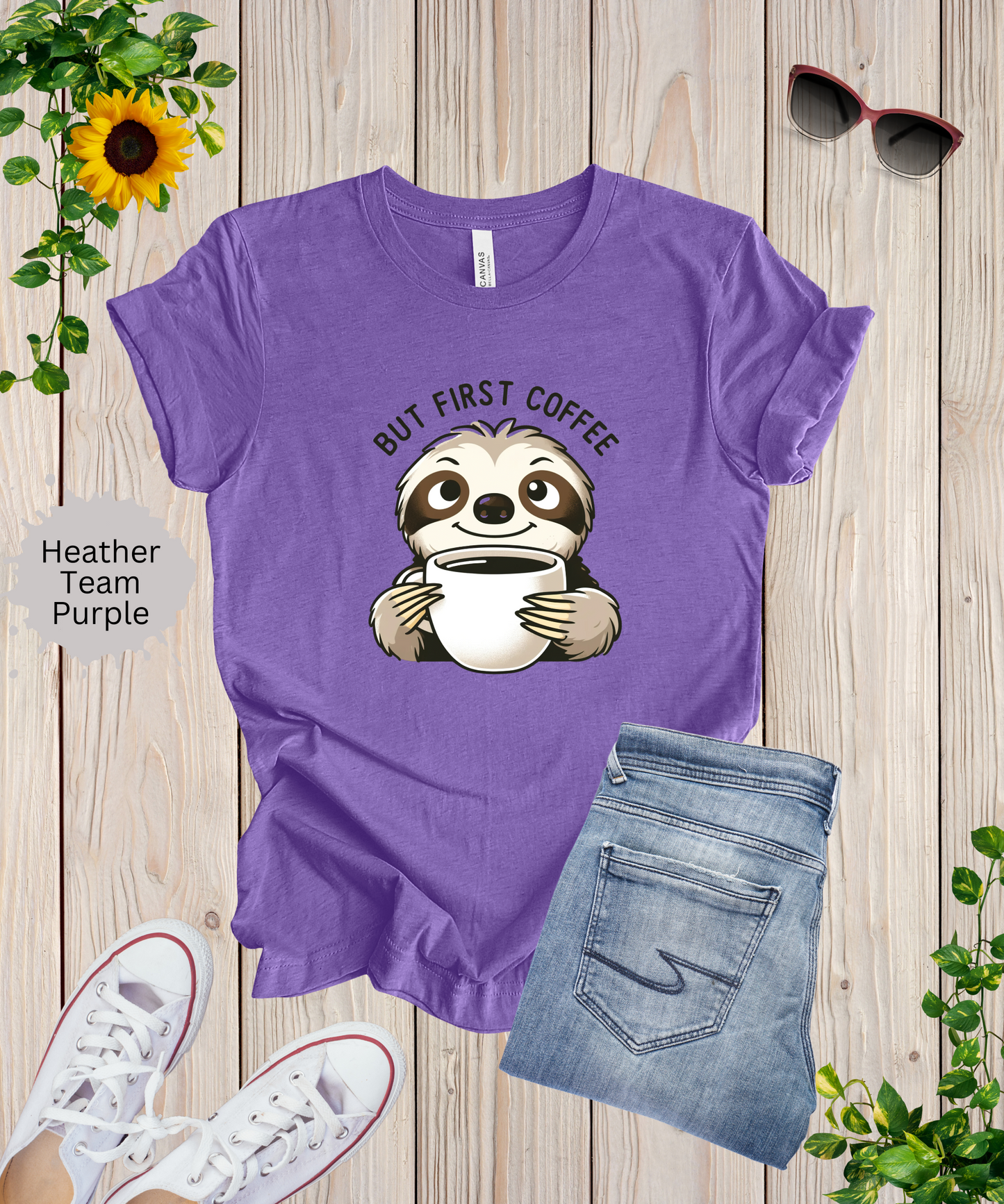 Coffee First Sloth T-Shirt