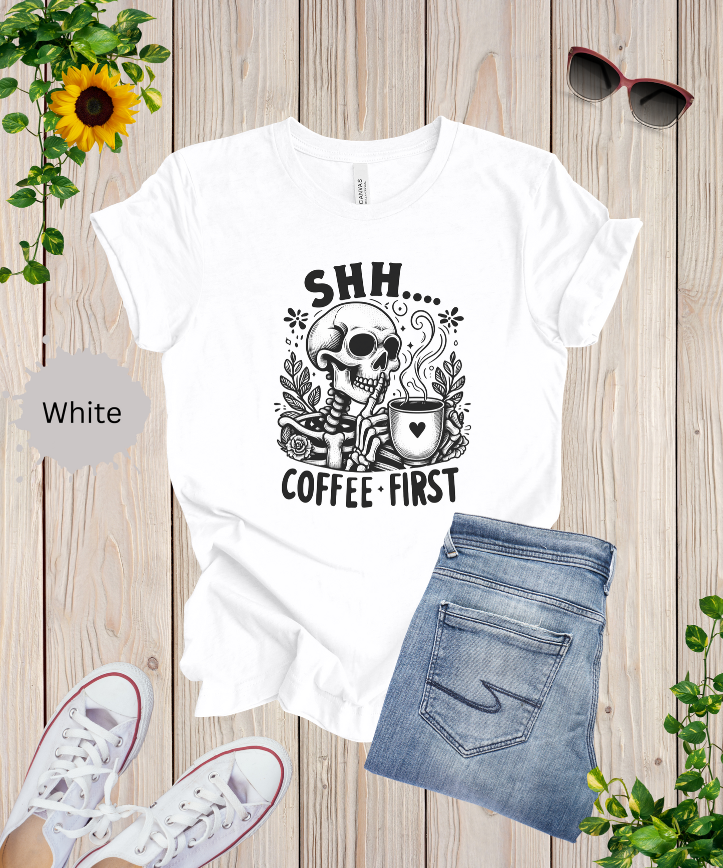 Coffee First Skeleton T-Shirt