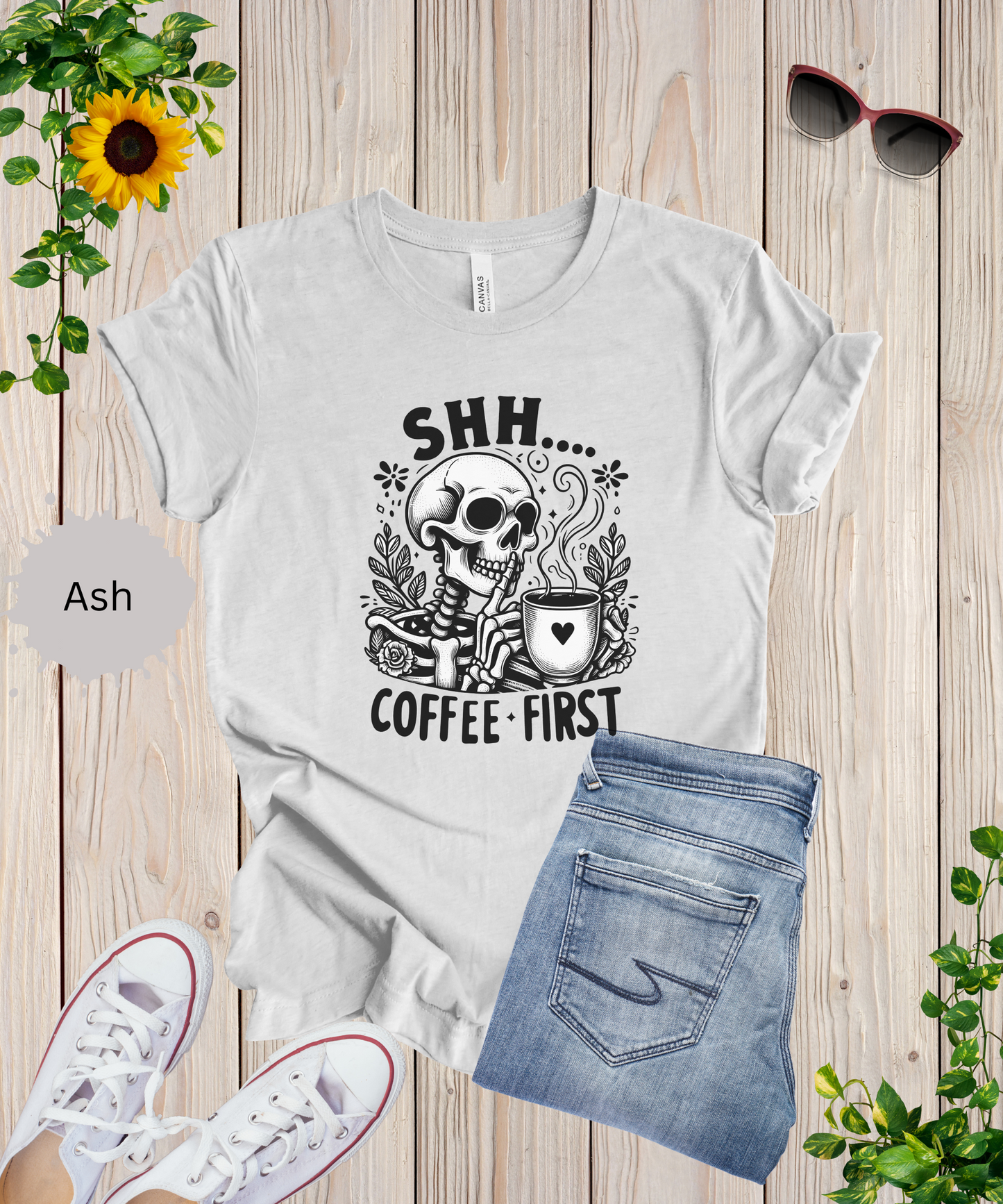 Coffee First Skeleton T-Shirt