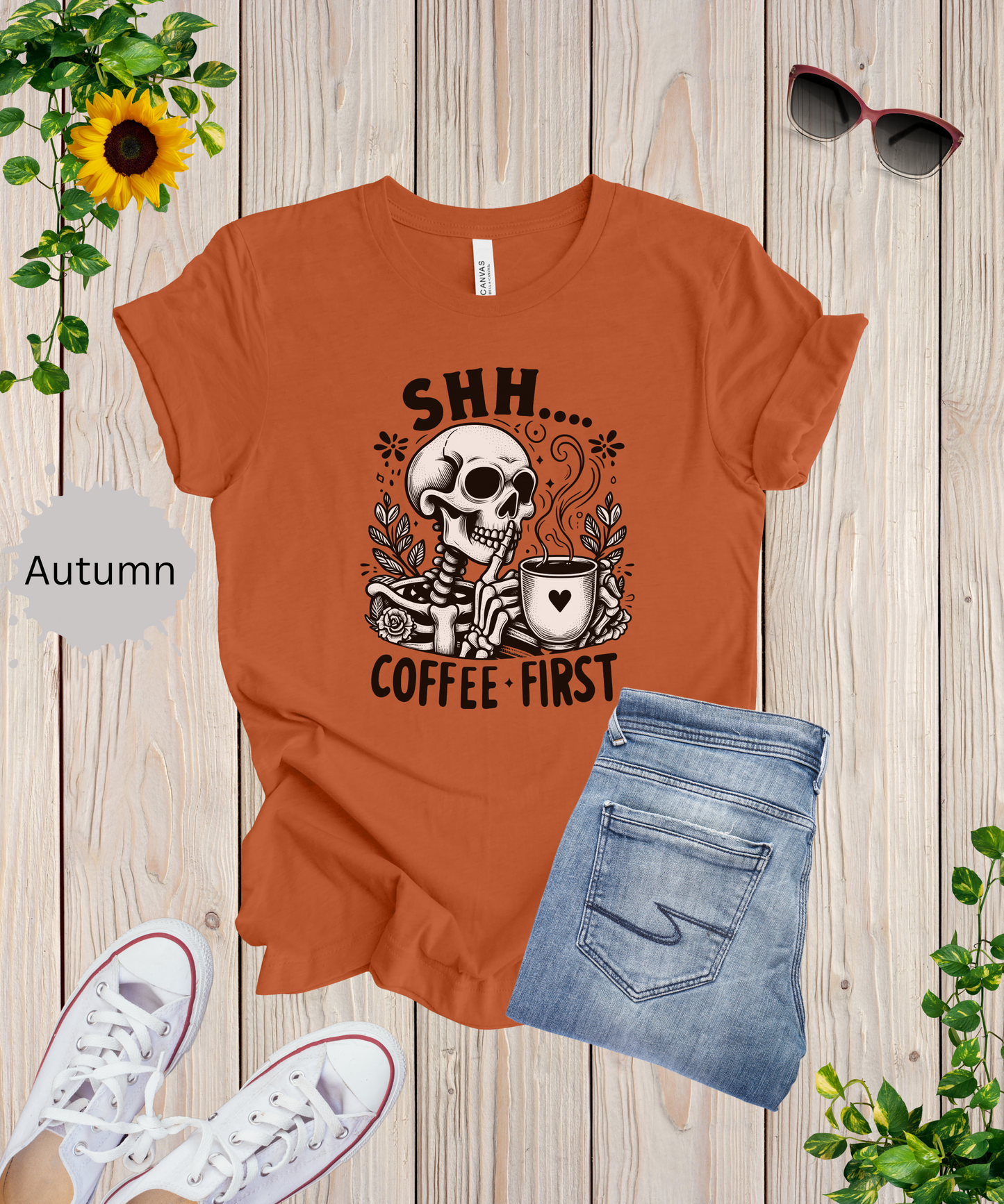 Coffee First Skeleton T-Shirt