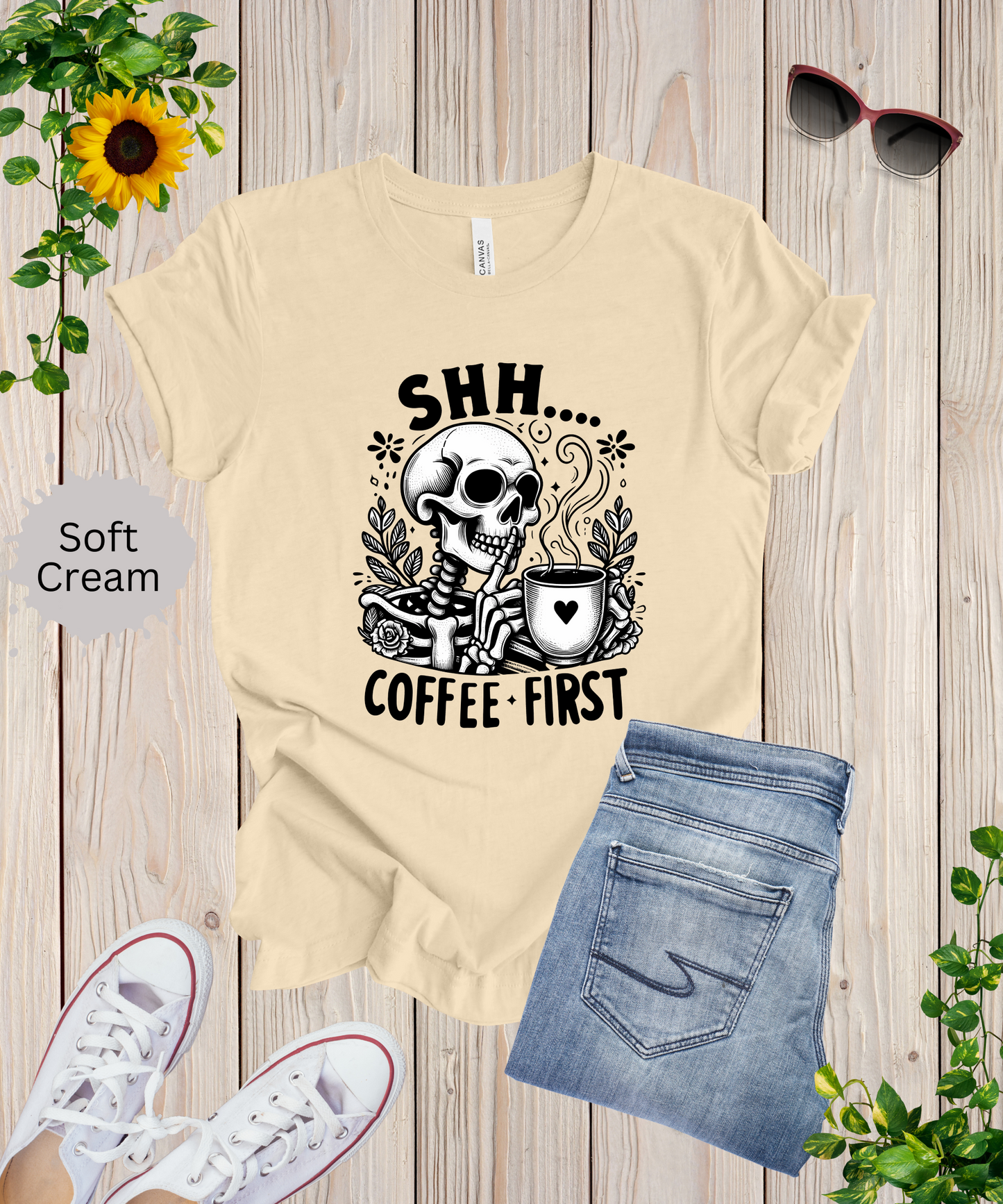 Coffee First Skeleton T-Shirt