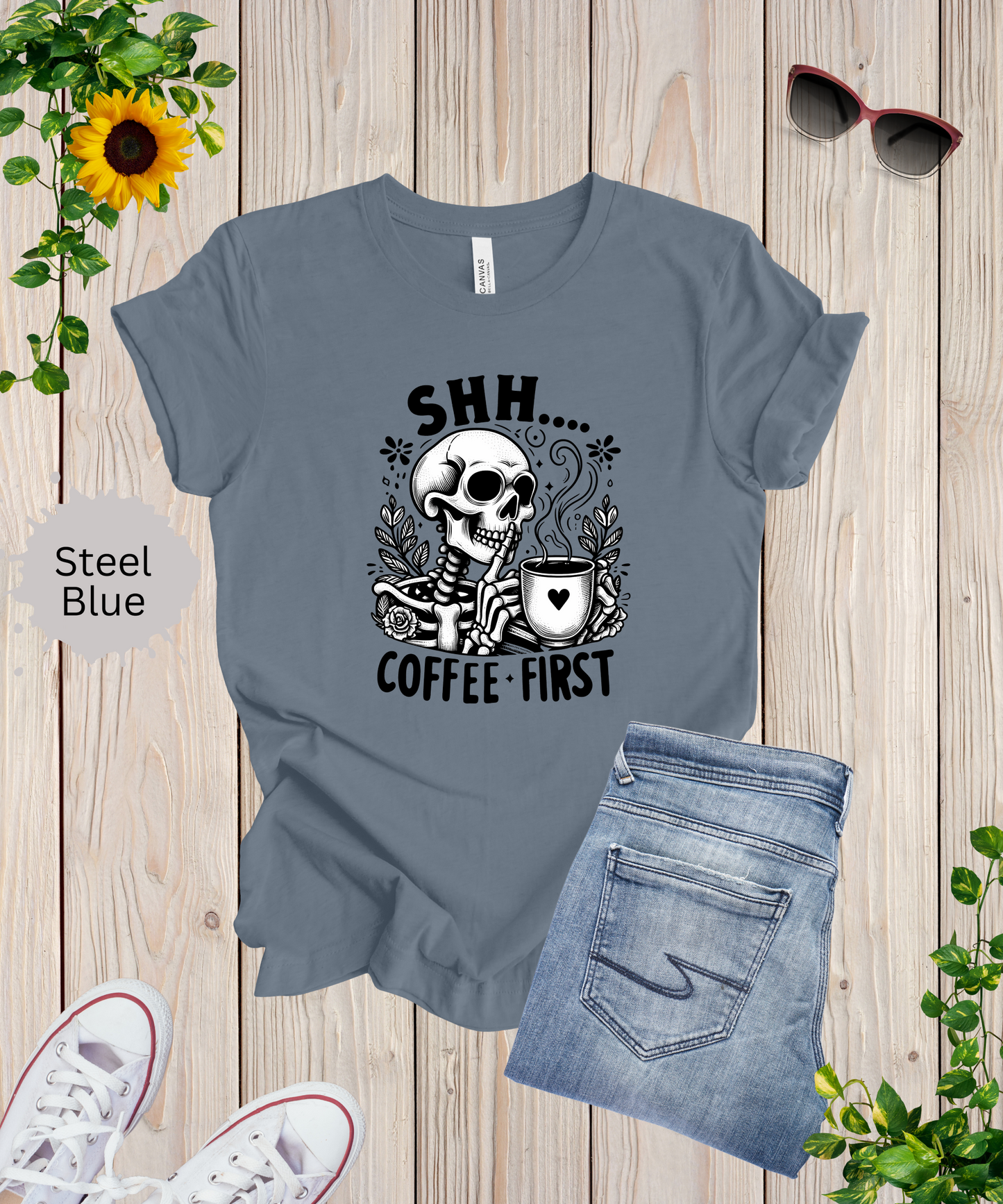 Coffee First Skeleton T-Shirt