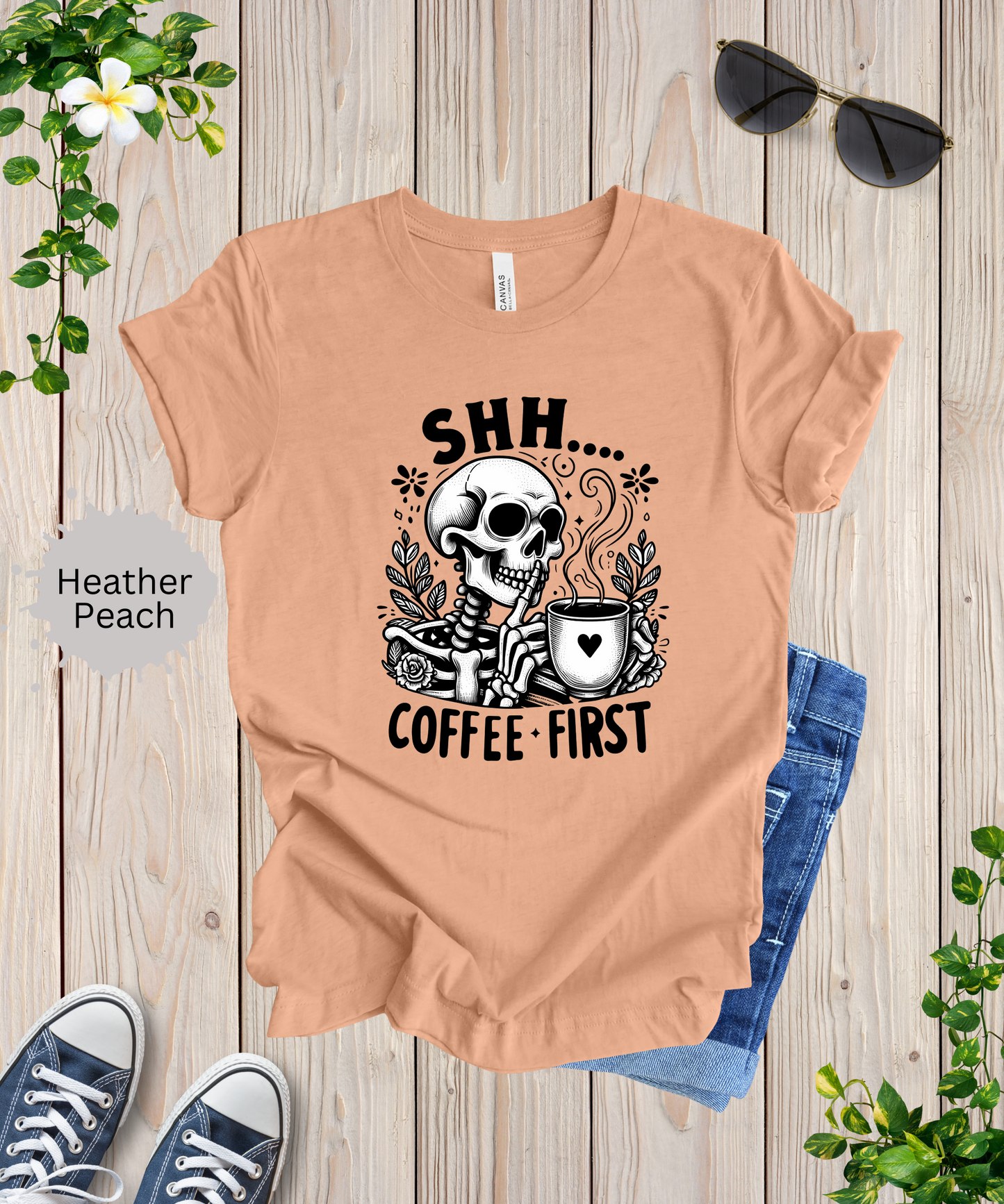 Coffee First Skeleton T-Shirt