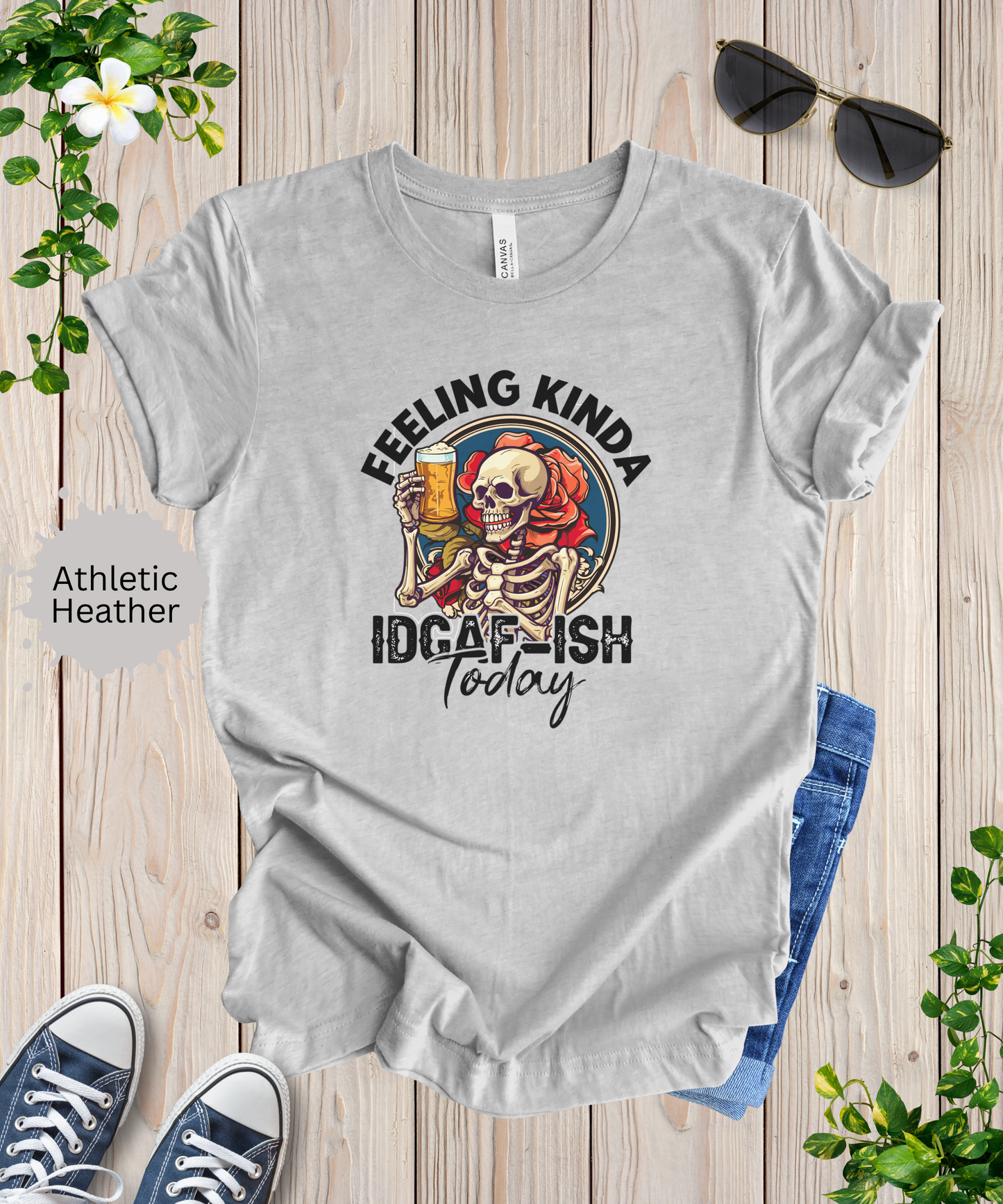 Feeling Kinda IDGAFish Skeleton T-Shirt