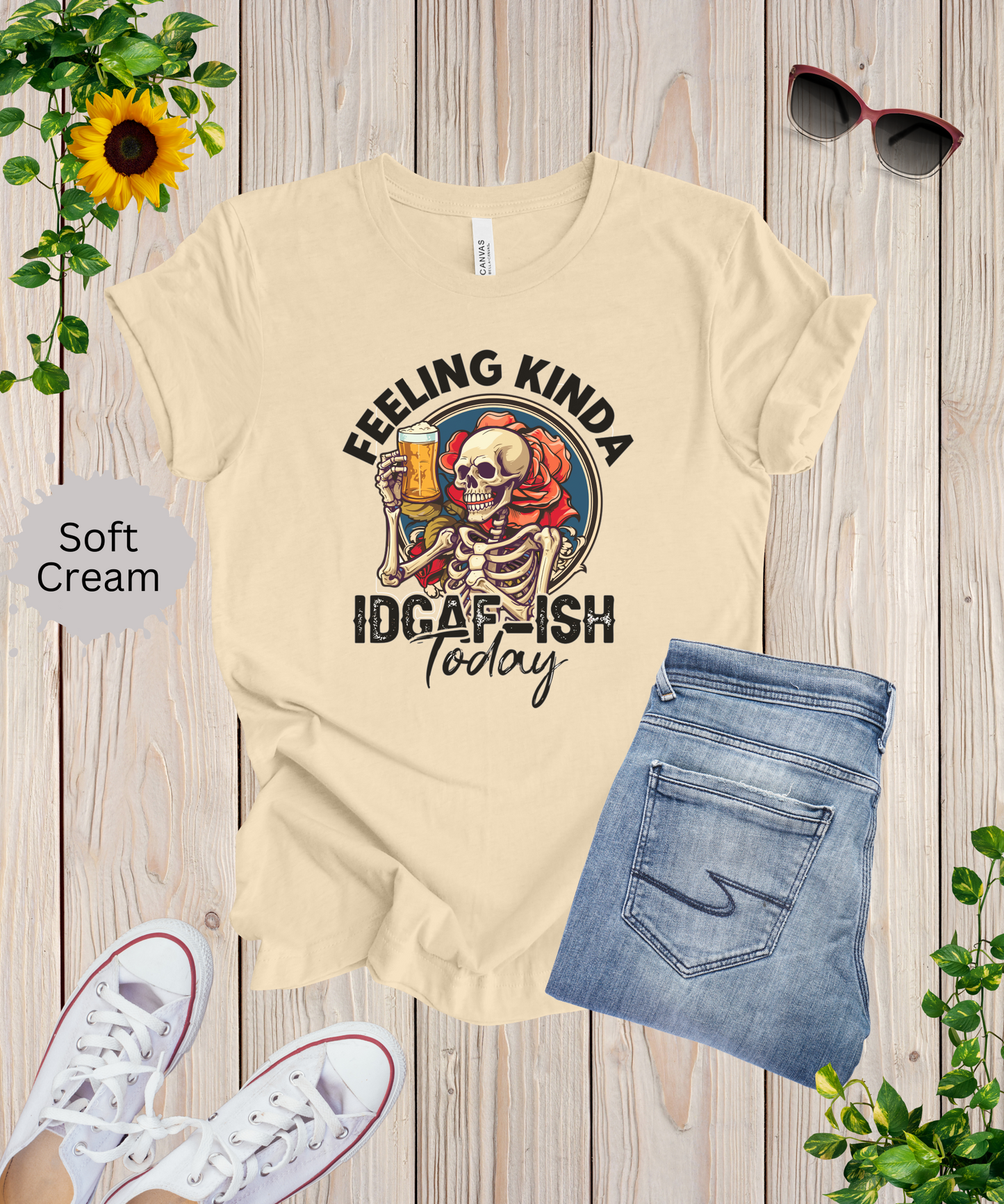 Feeling Kinda IDGAFish Skeleton T-Shirt