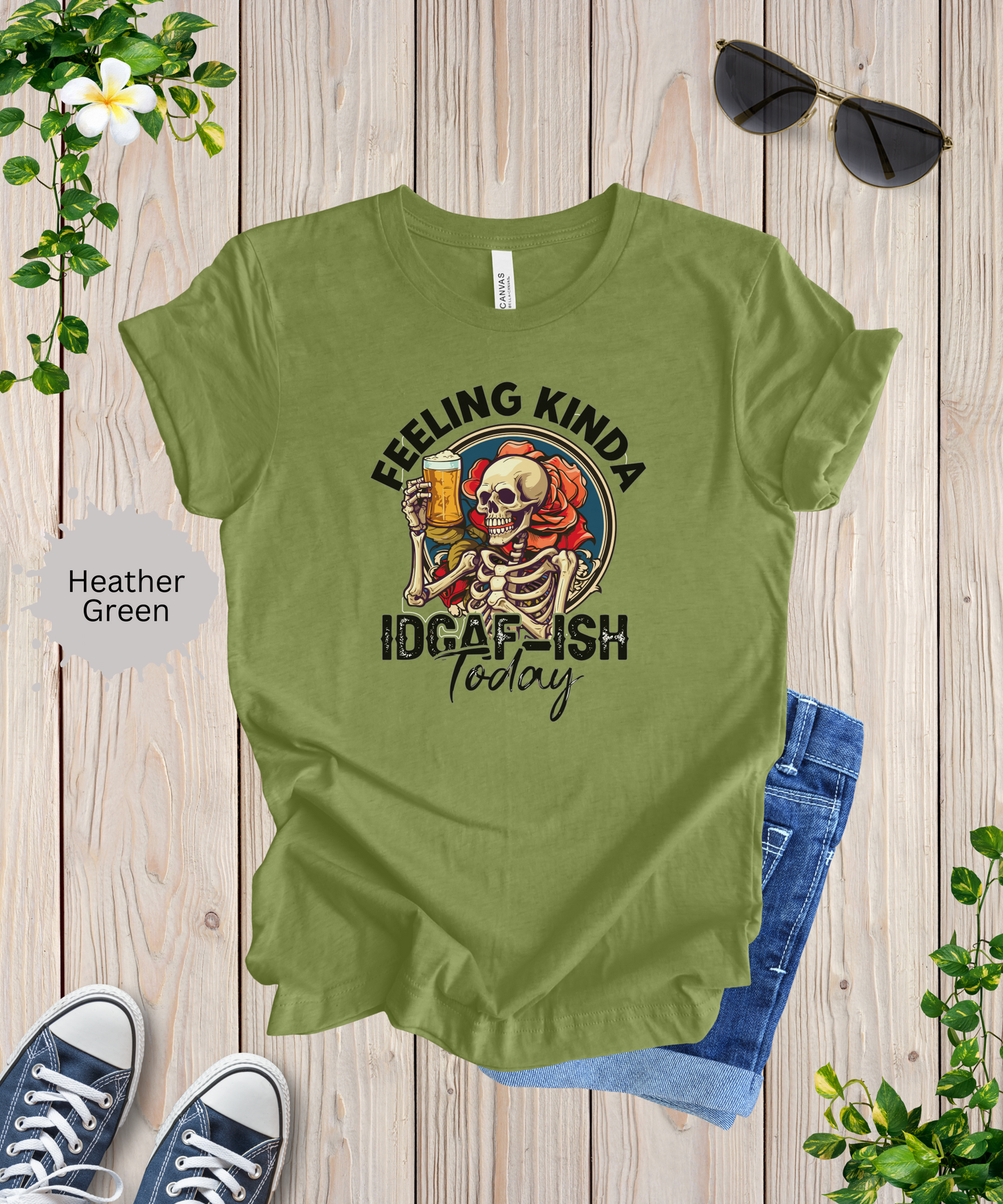 Feeling Kinda IDGAFish Skeleton T-Shirt