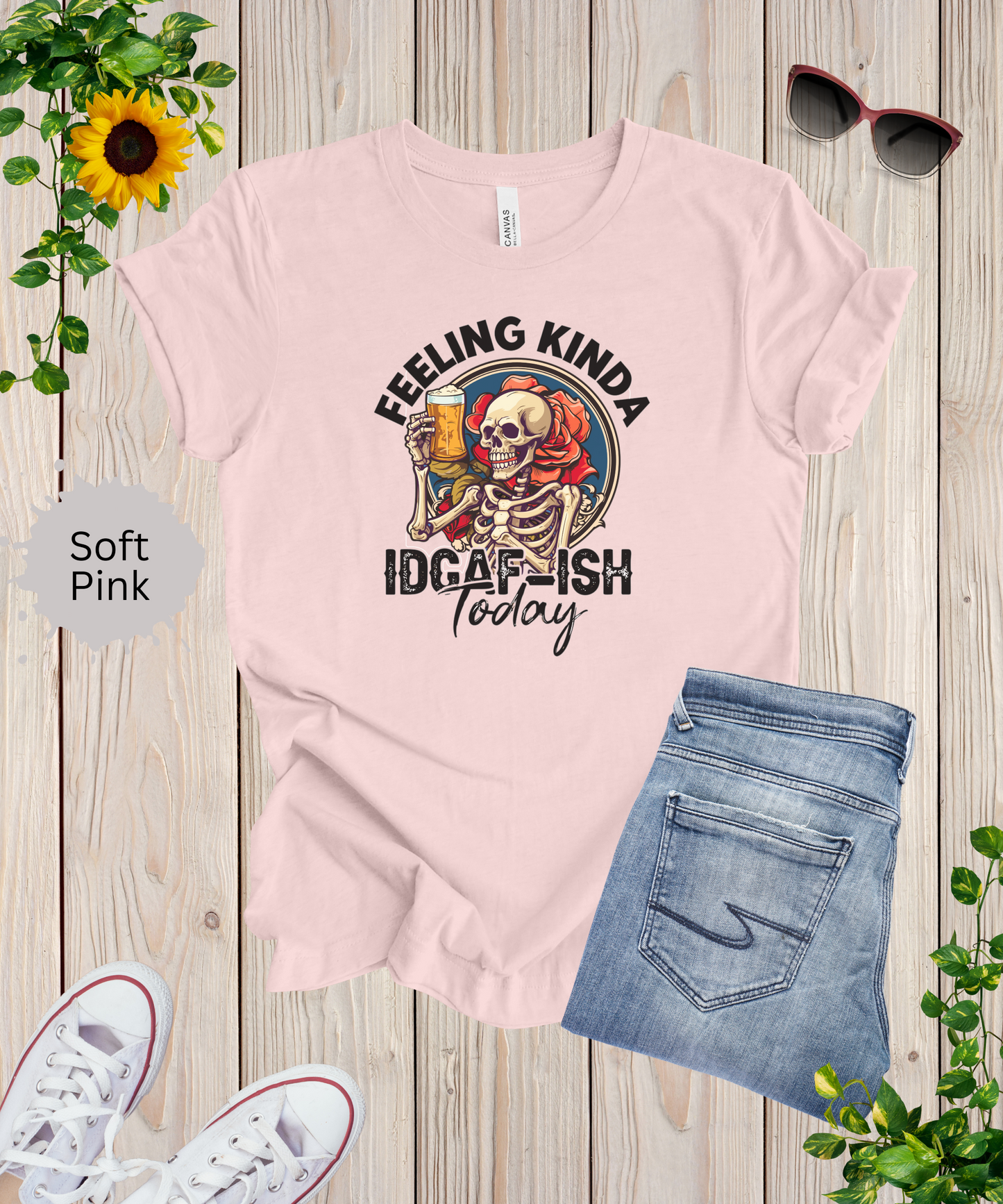 Feeling Kinda IDGAFish Skeleton T-Shirt