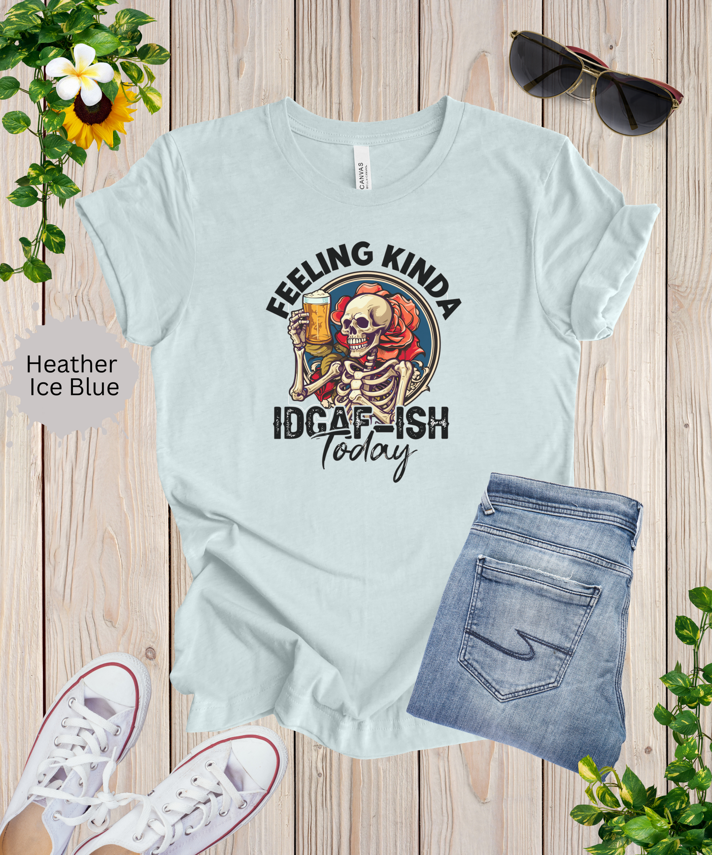 Feeling Kinda IDGAFish Skeleton T-Shirt