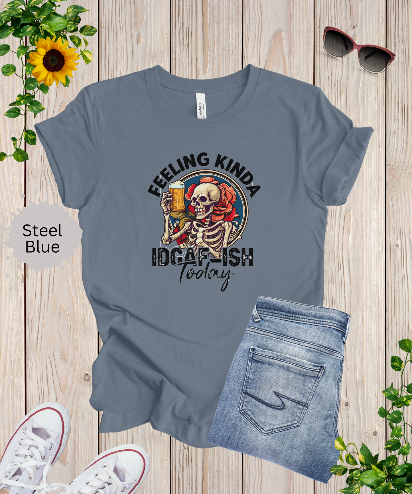 Feeling Kinda IDGAFish Skeleton T-Shirt