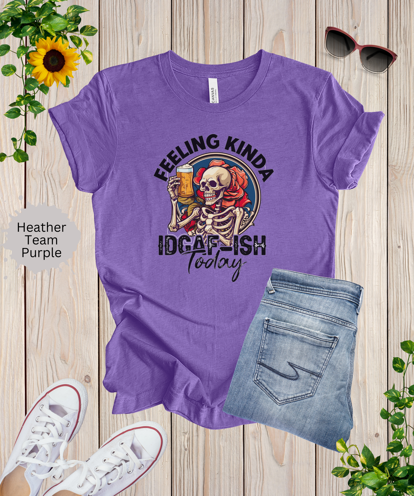 Feeling Kinda IDGAFish Skeleton T-Shirt