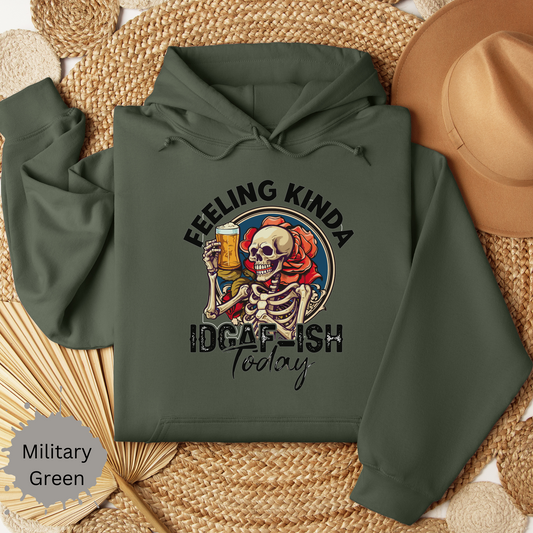 Feeling IDGAFish Skeleton Hooded Sweatshirt