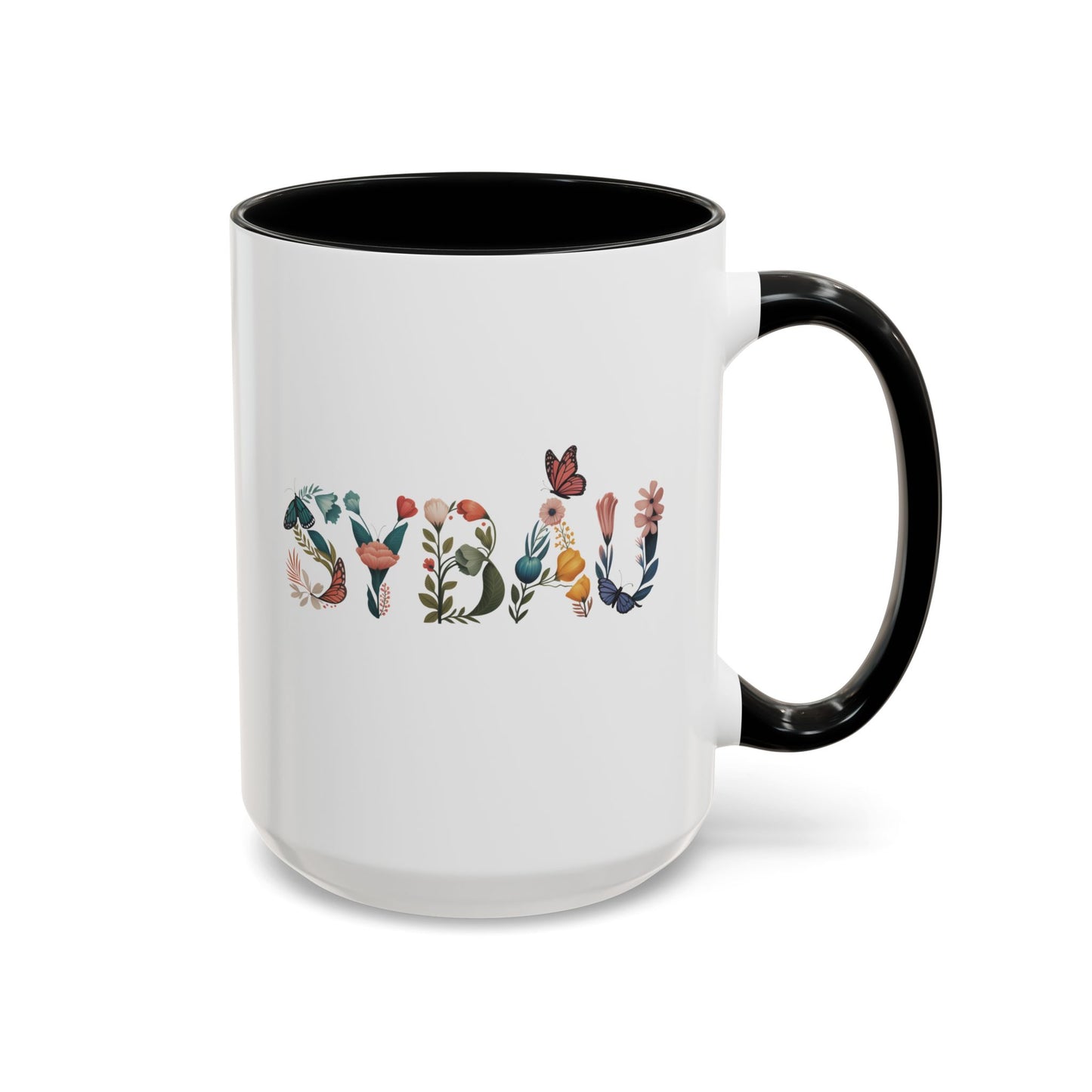 SYBAU Butterfly Floral Coffee Mug