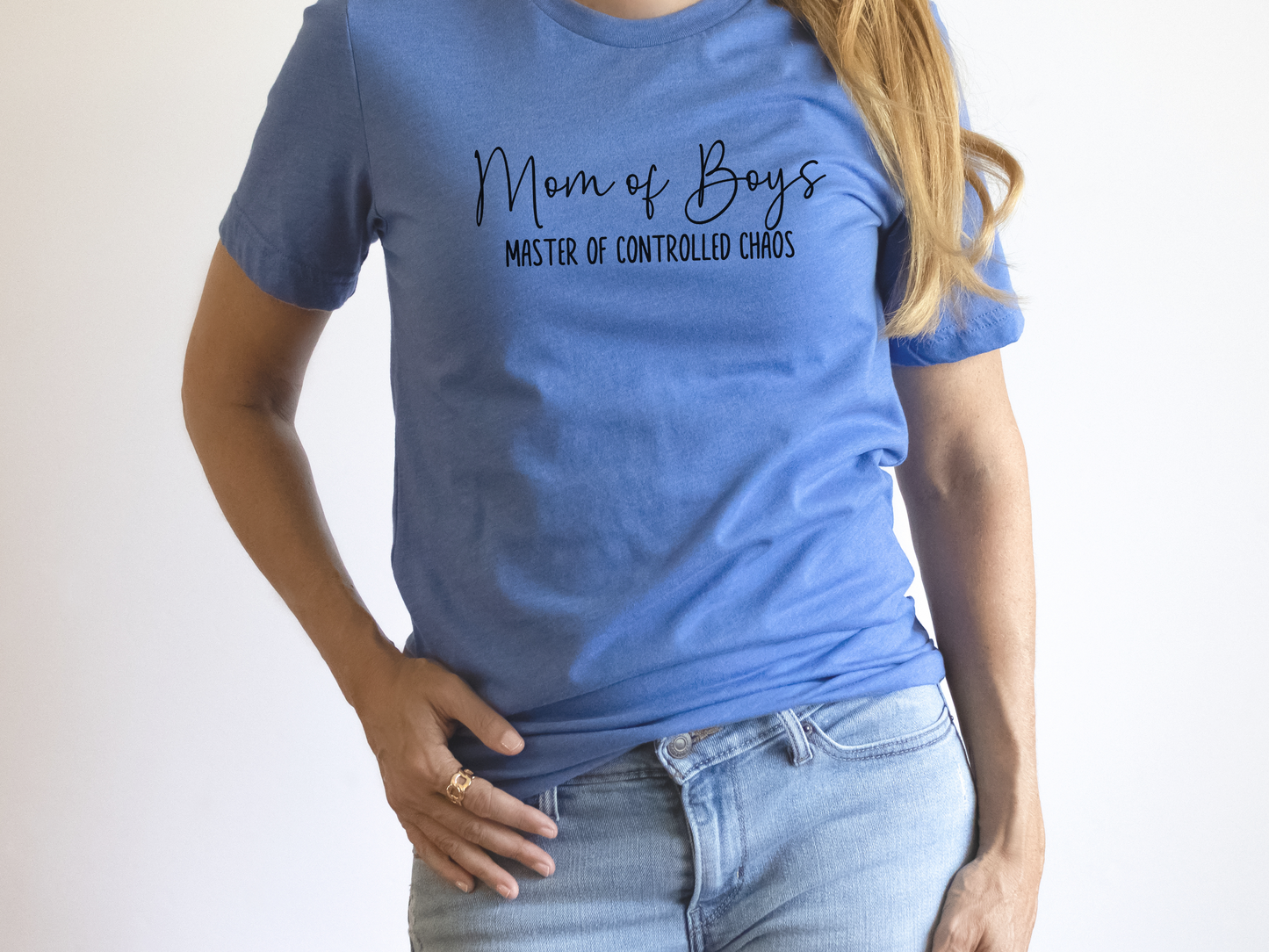 Mom of Boys, Master of Controlled Chaos Crewneck TShirt