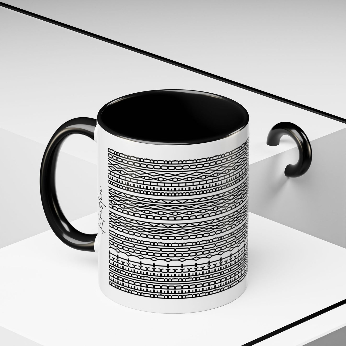 Redirect Your Own Damn Behavior – Hidden Message Mug (Black Text)