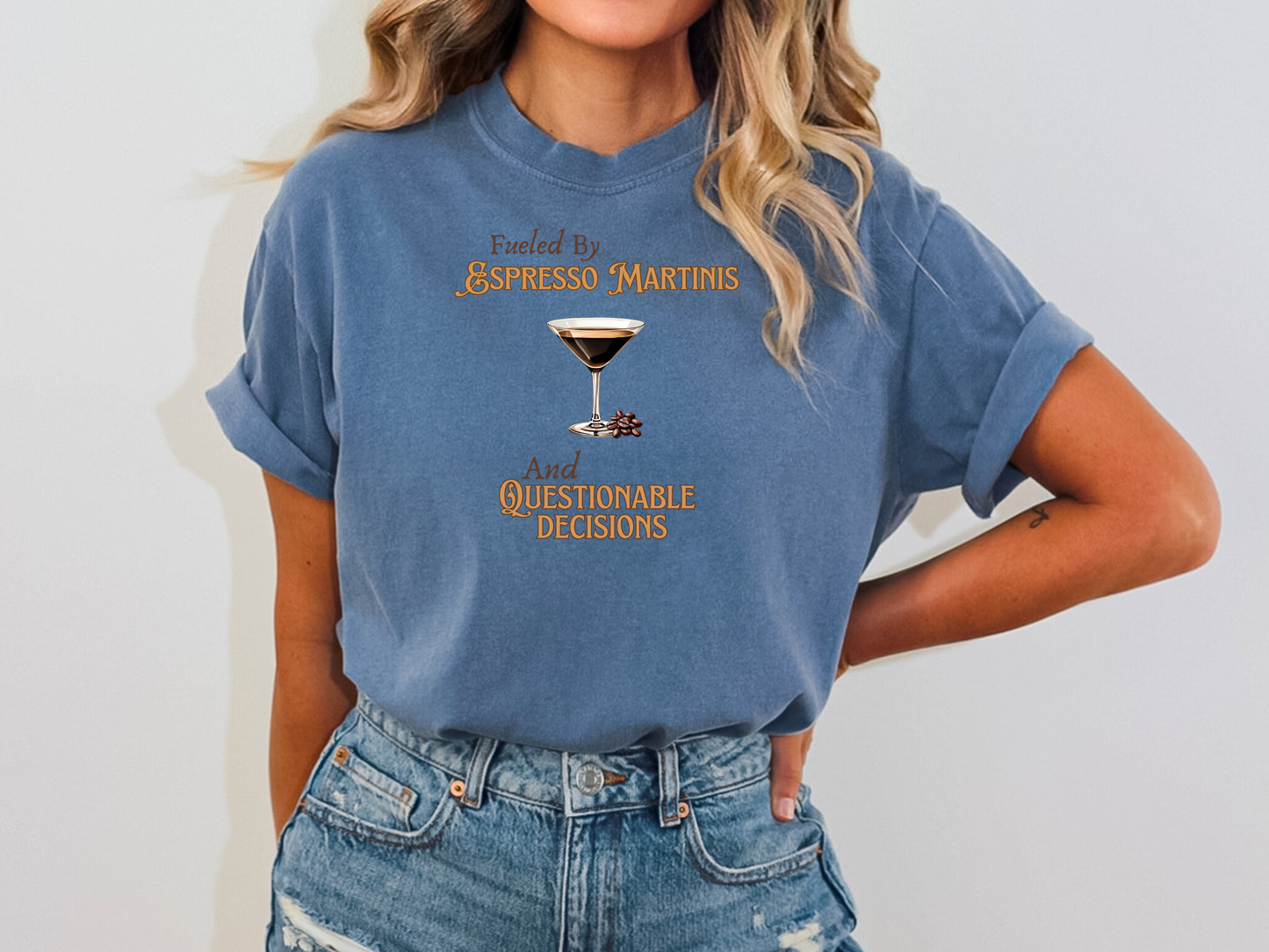 Espresso Martinis and Questionable Decisions Comfort Colors Crewneck Tshirt