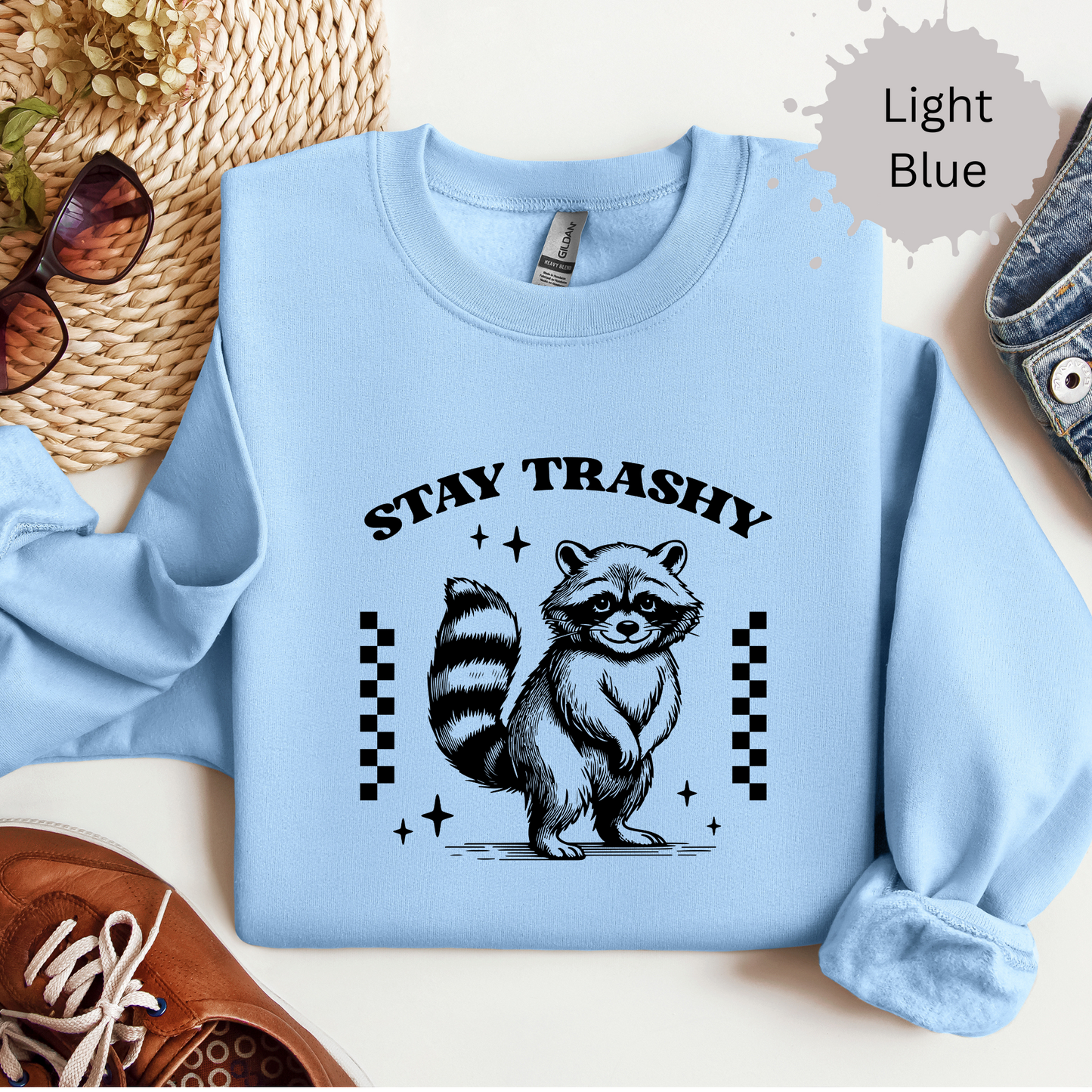 Stay Trashy Racoon Crewneck Sweatshirt