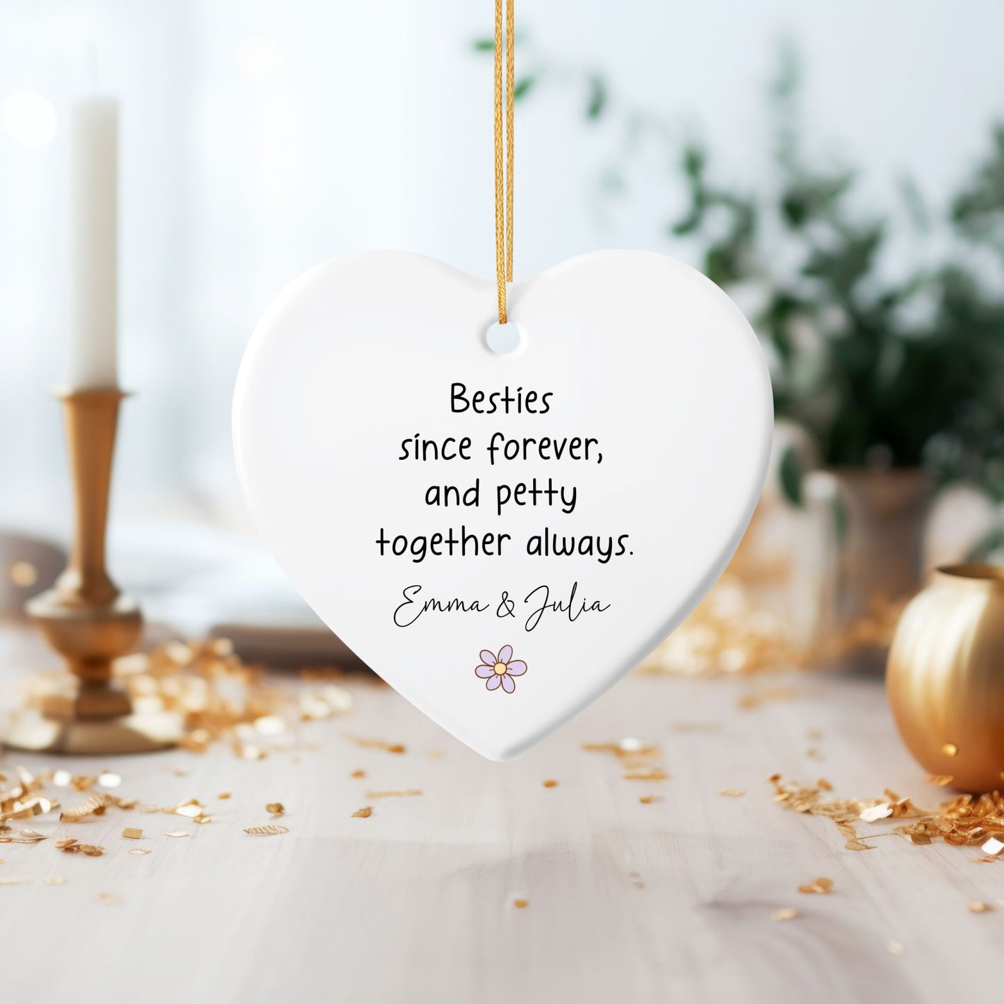 Forever Besties Ceramic Ornament